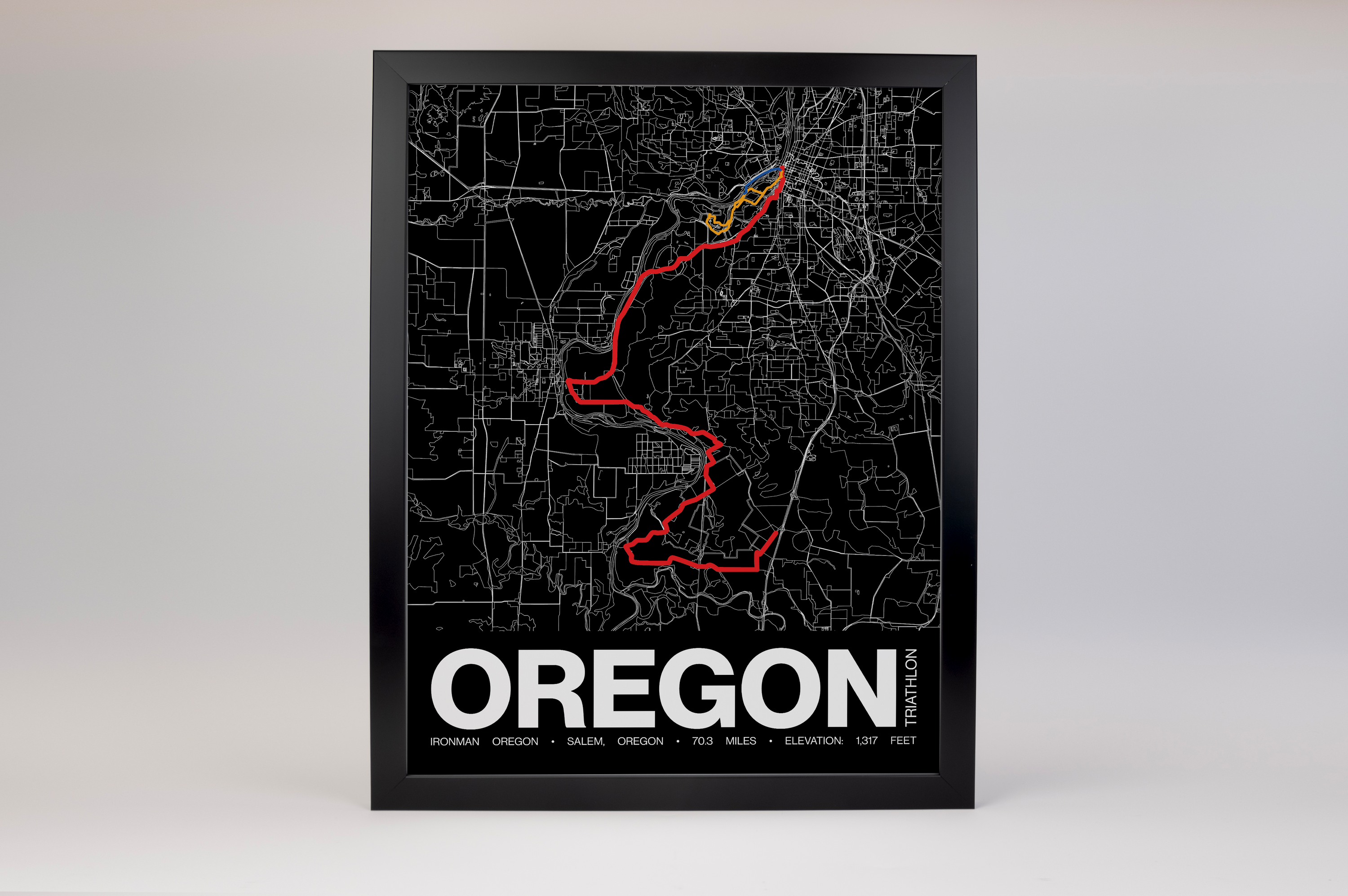 Ironman 70.3 Oregon Poster - Grid Style