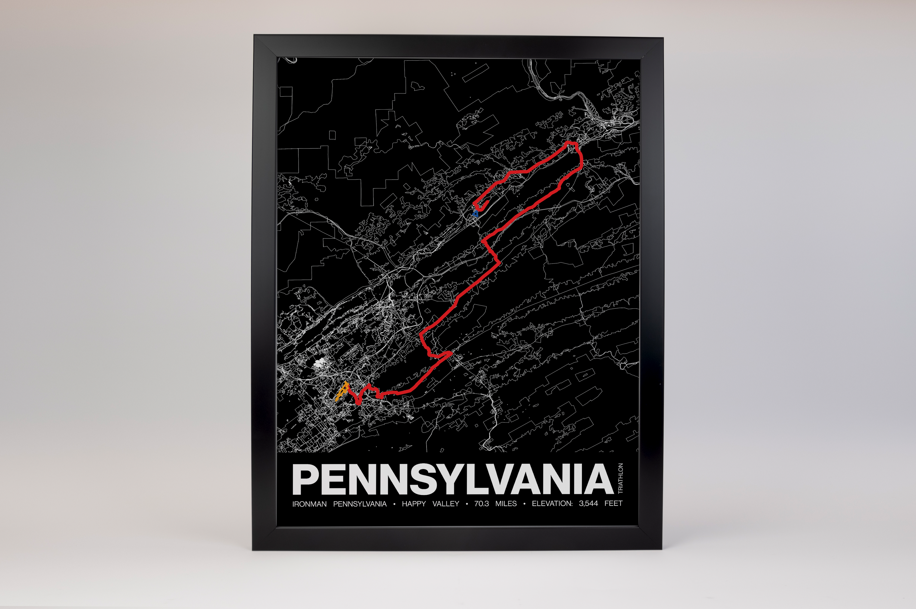 Ironman 70.3 Pennsylvania Poster - Grid Style