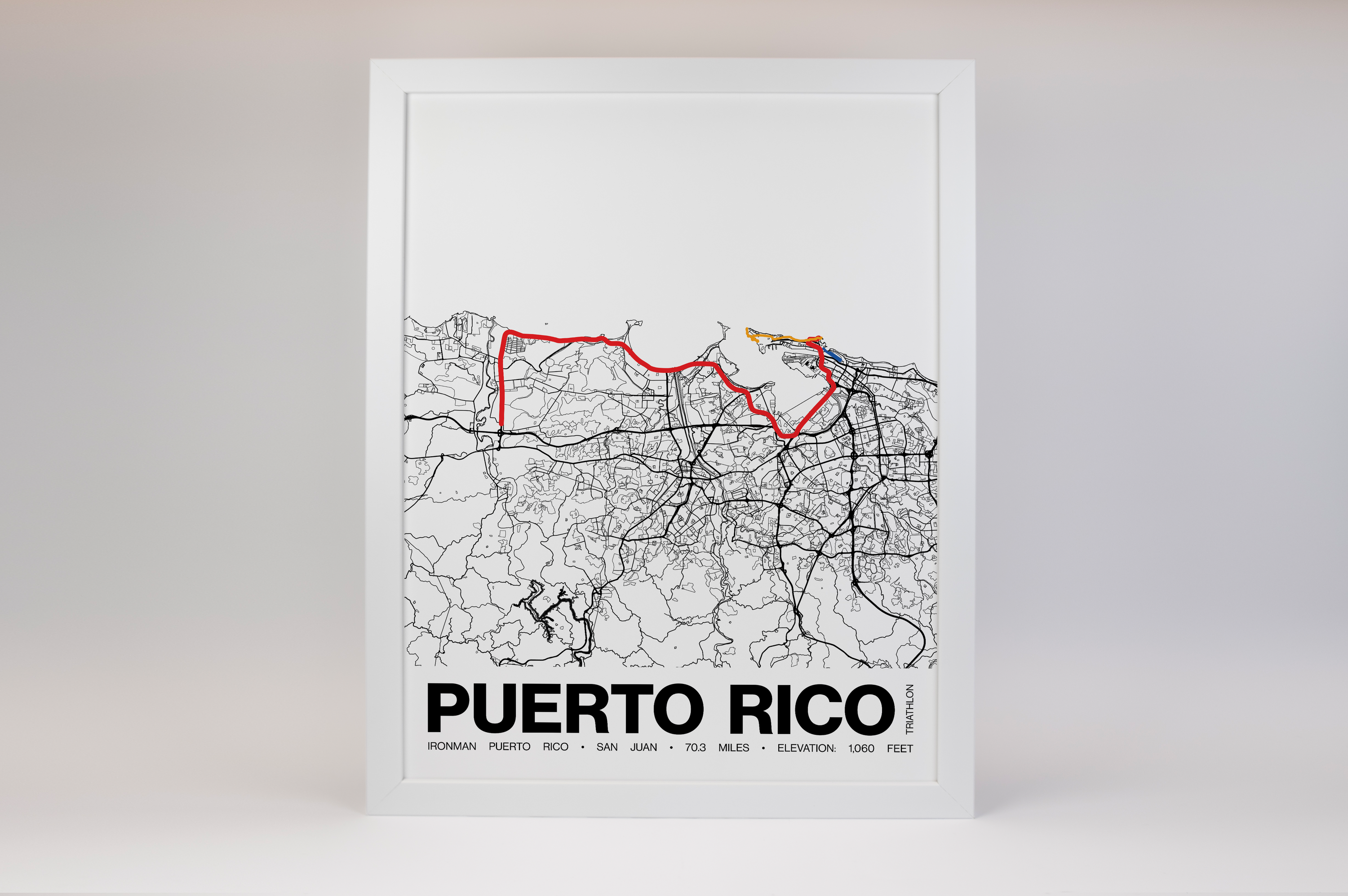 Ironman 70.3 Puerto Rico Poster - Grid Style