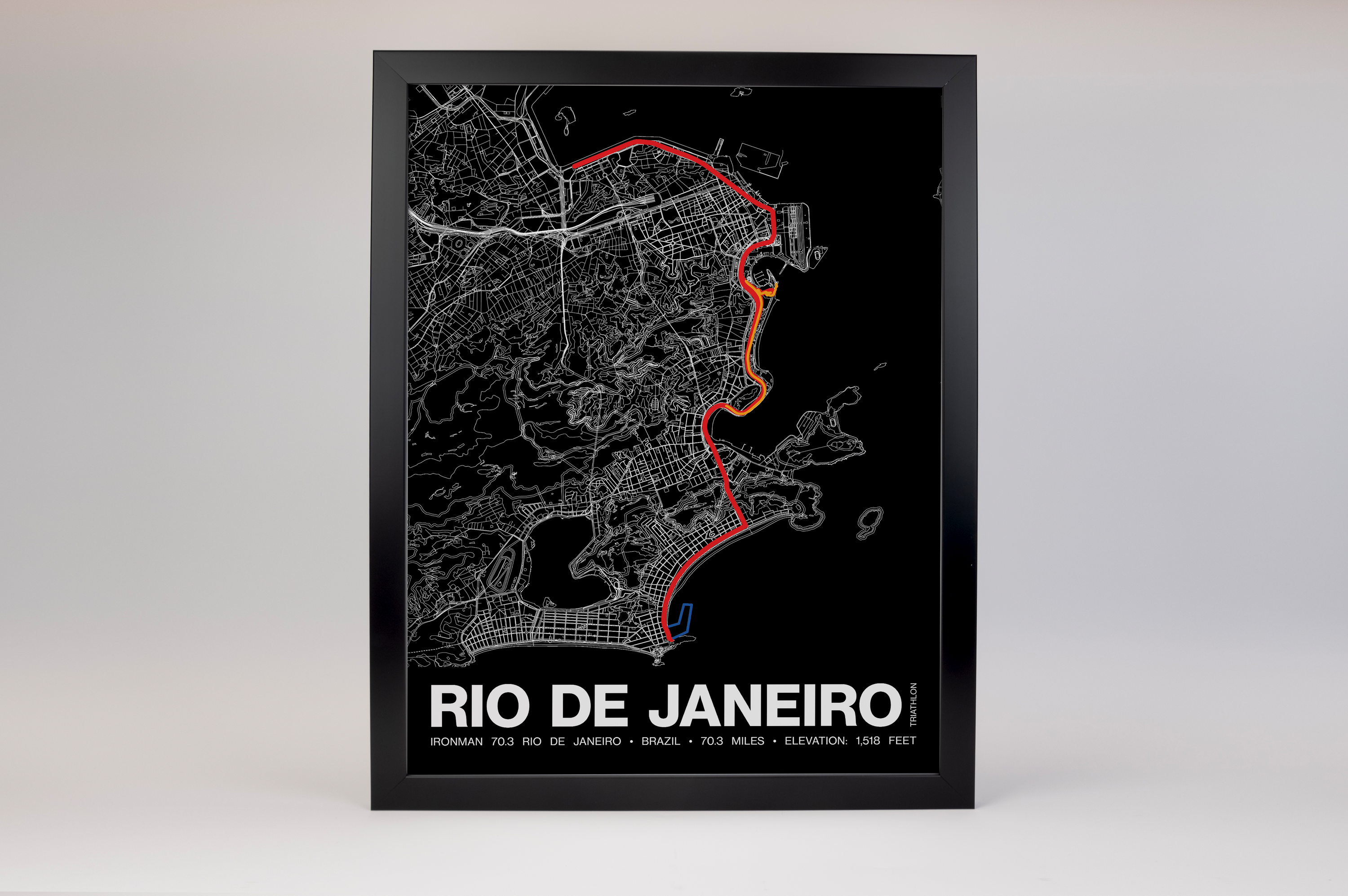 Ironman 70.3 Rio de Janeiro Poster - Grid Style