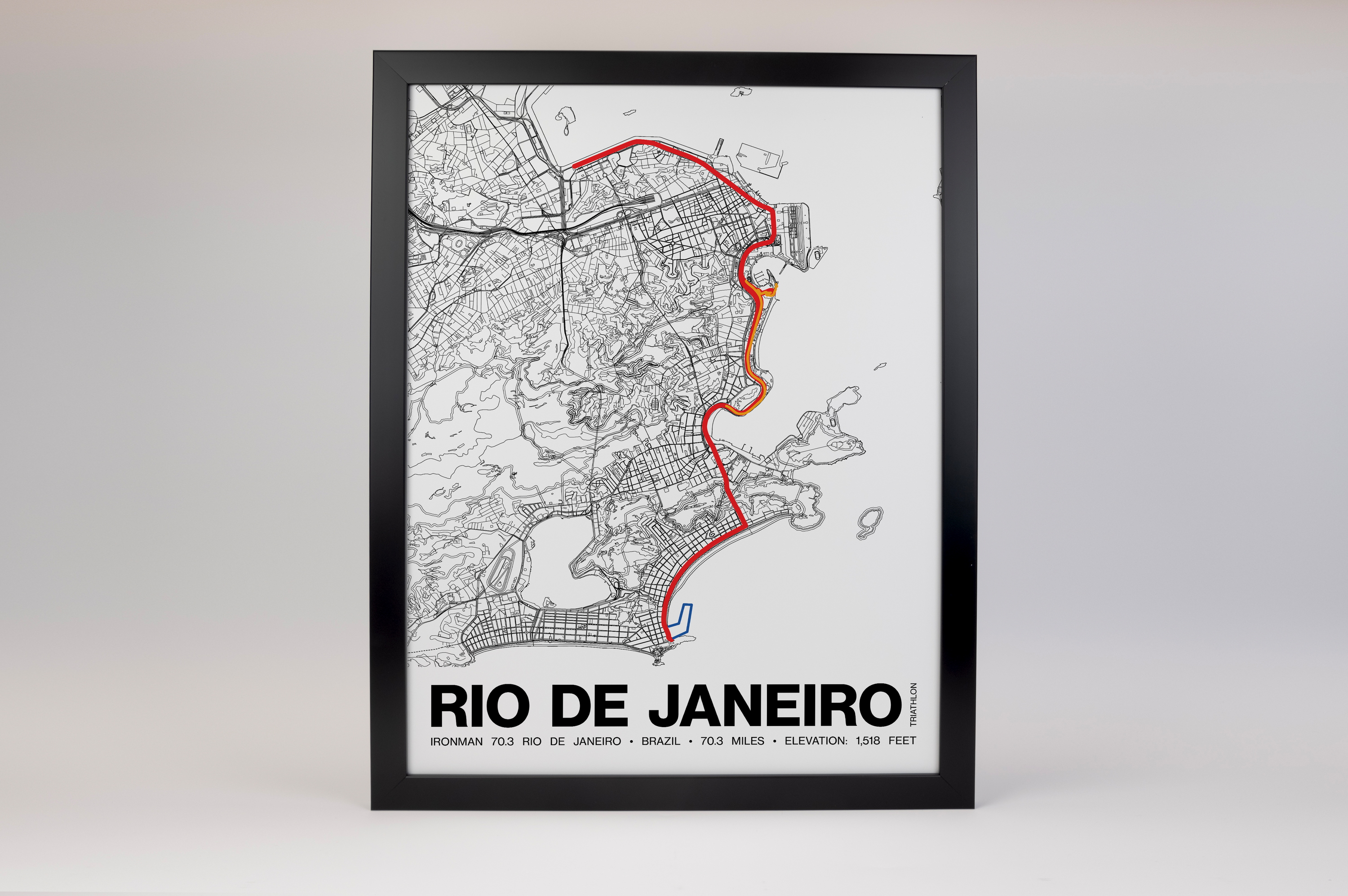 Ironman 70.3 Rio de Janeiro Poster - Grid Style