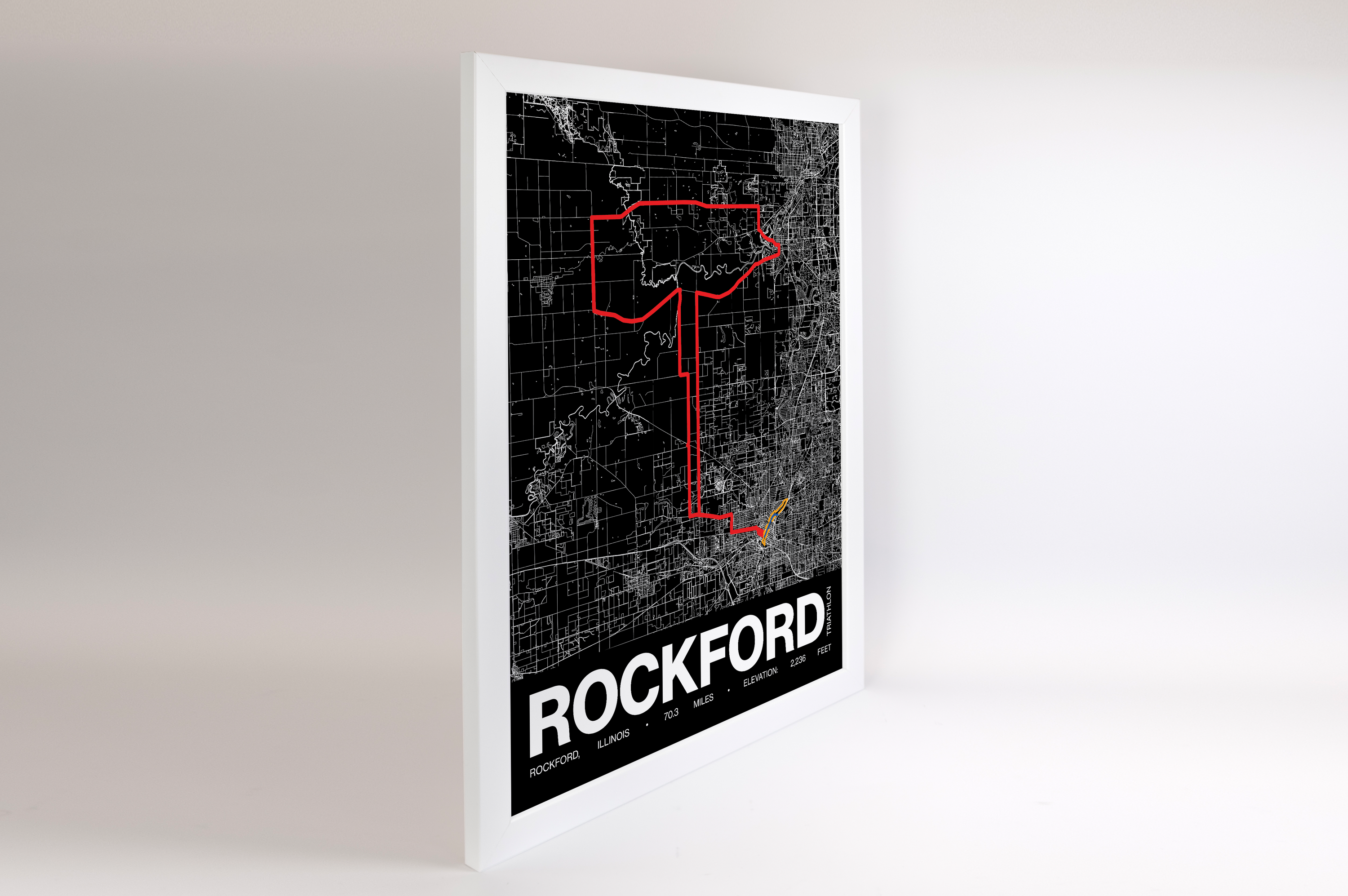 Ironman 70.3 Rockford Poster - Grid Style