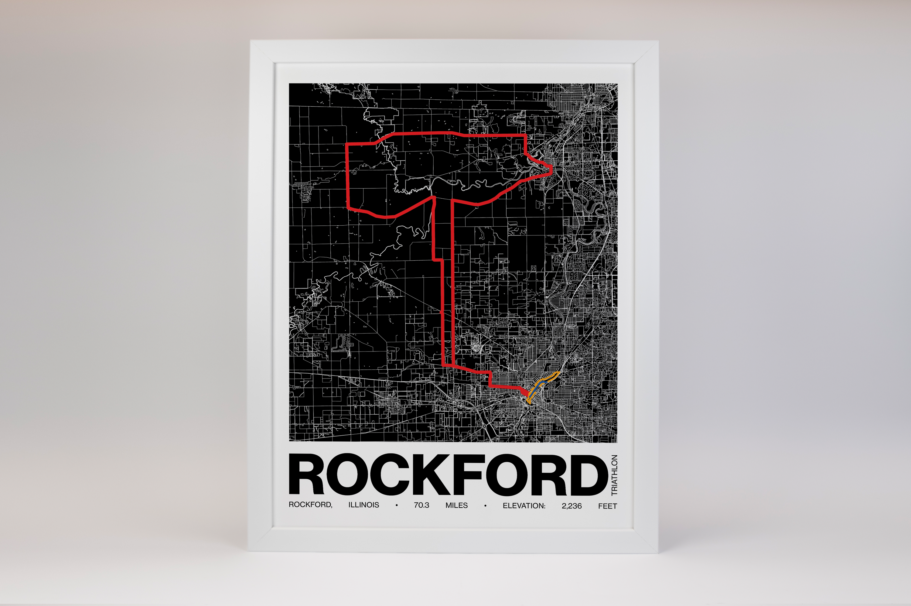 Ironman 70.3 Rockford Poster - Grid Style