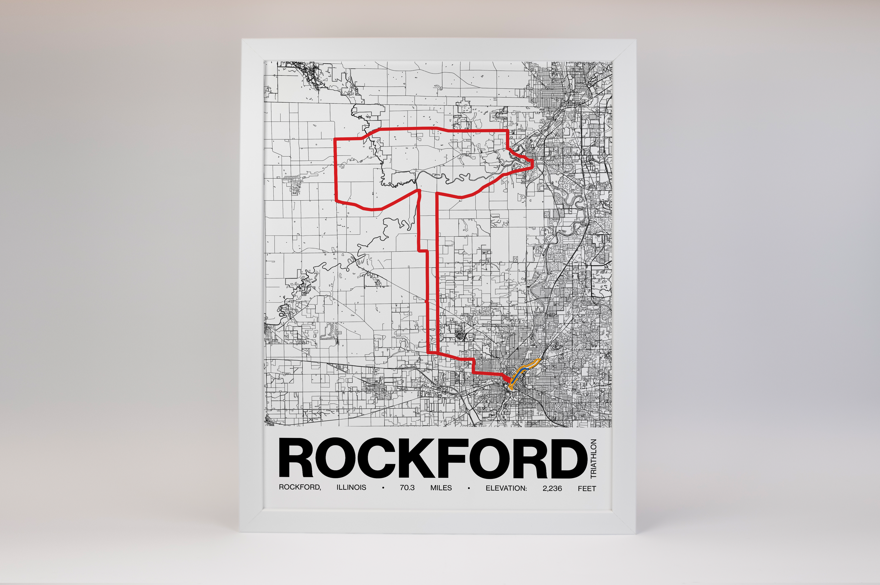 Ironman 70.3 Rockford Poster - Grid Style