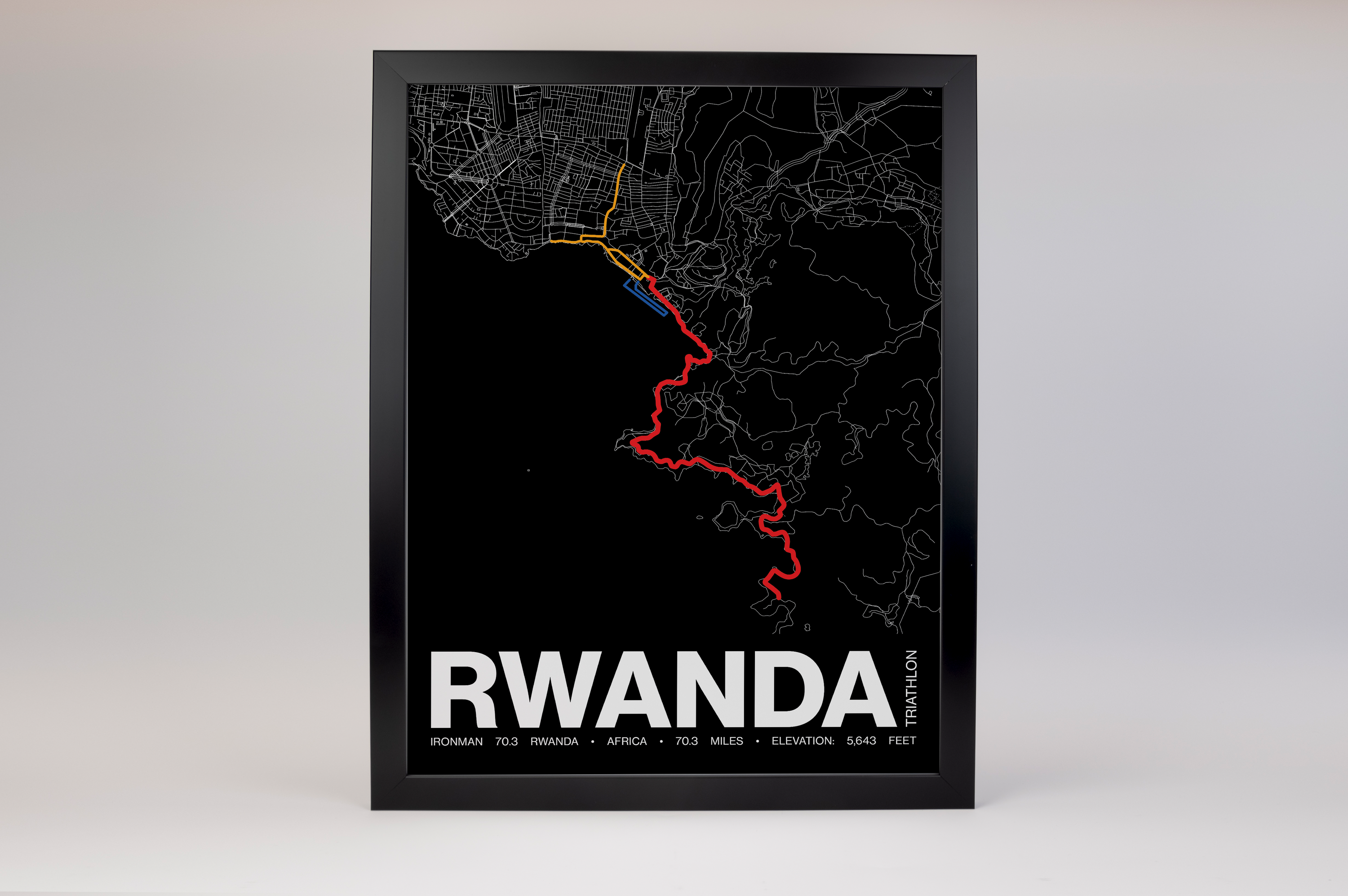 Ironman 70.3 Rwanda Poster - Grid Style