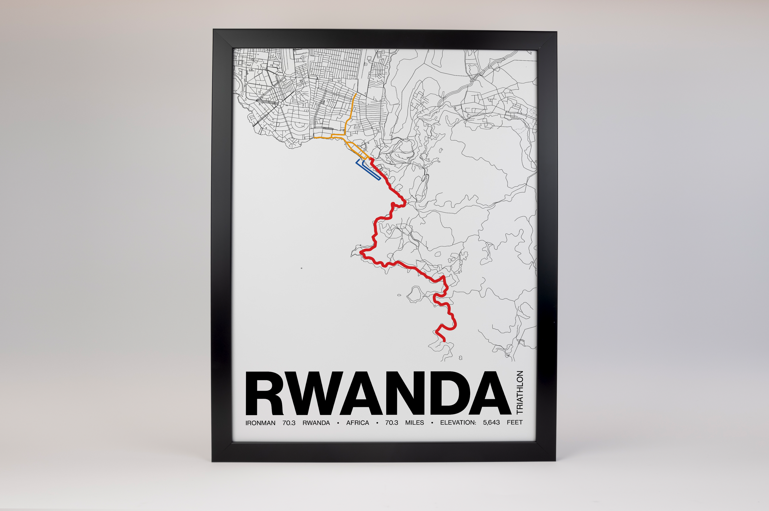 Ironman 70.3 Rwanda Poster - Grid Style