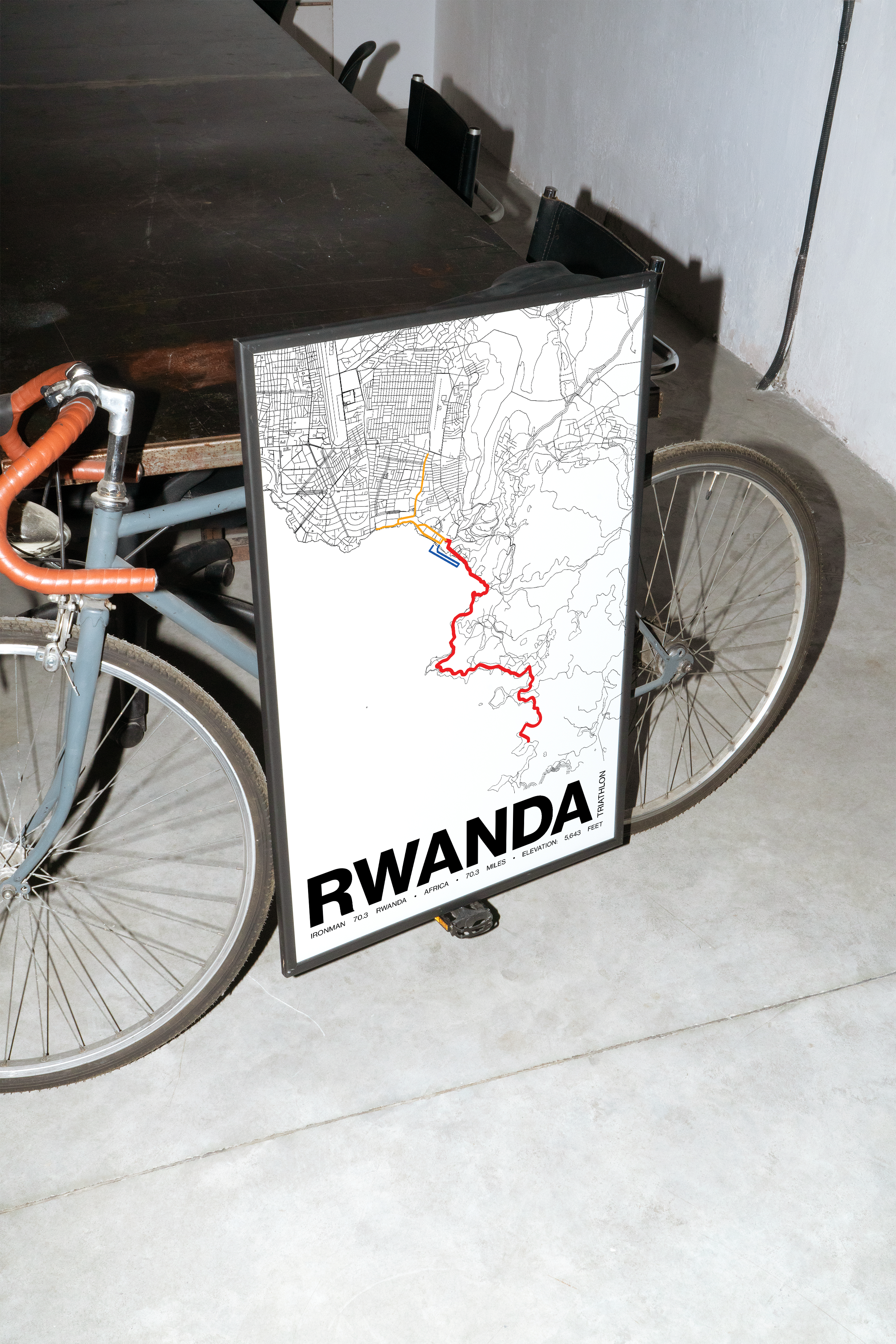 Ironman 70.3 Rwanda Poster - Grid Style