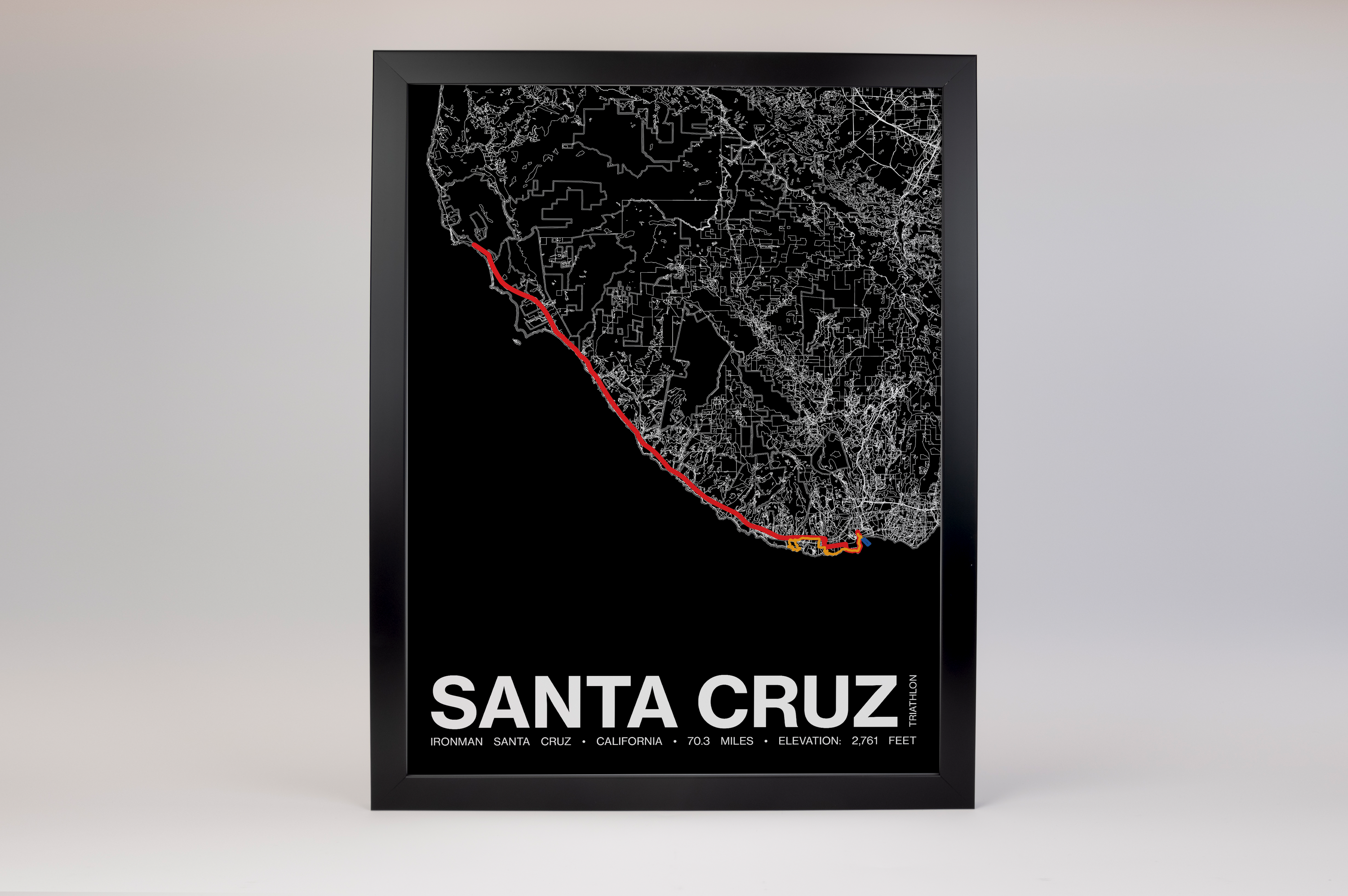 Ironman 70.3 Santa Cruz Poster - Grid Style