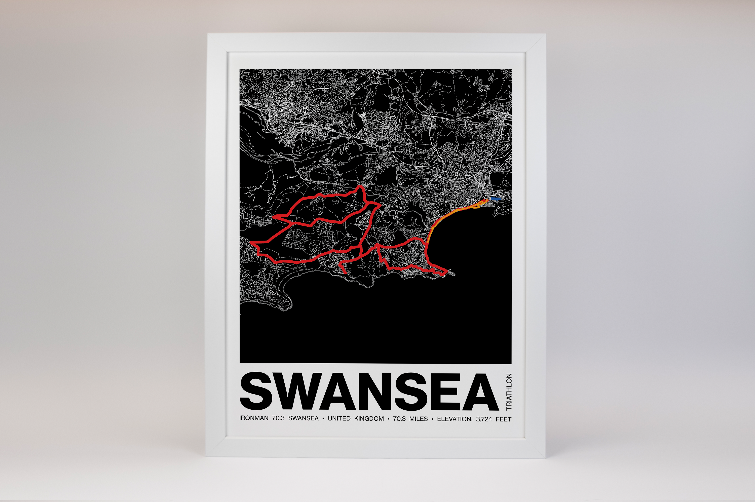 Ironman 70.3 Swansea Poster - Grid Style