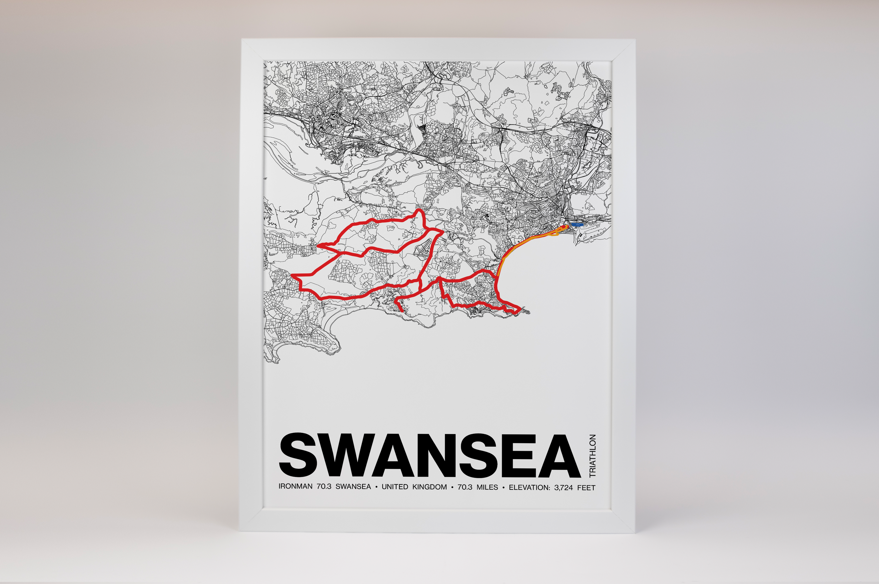 Ironman 70.3 Swansea Poster - Grid Style