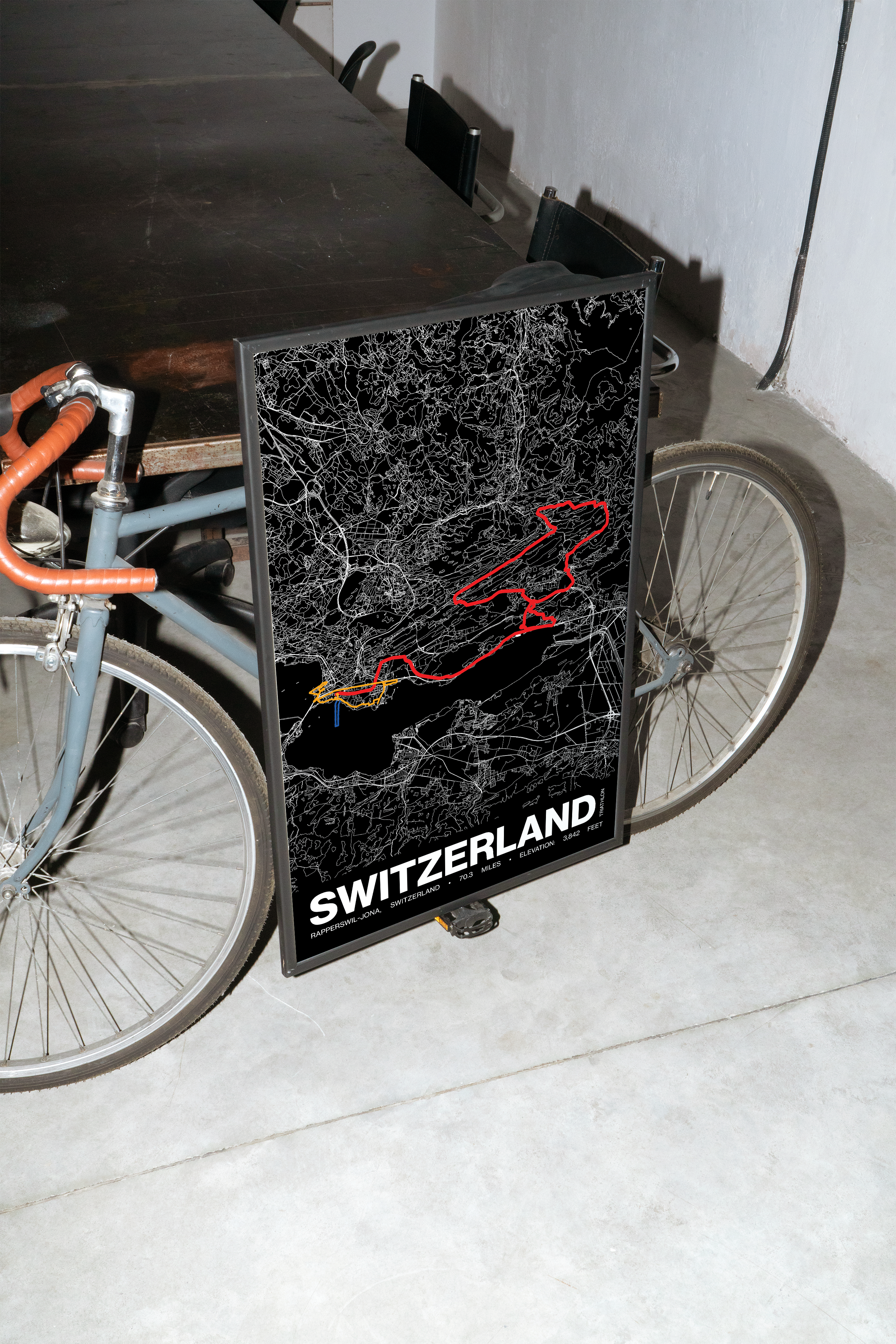 Ironman 70.3 Switzerland Poster - Grid Style