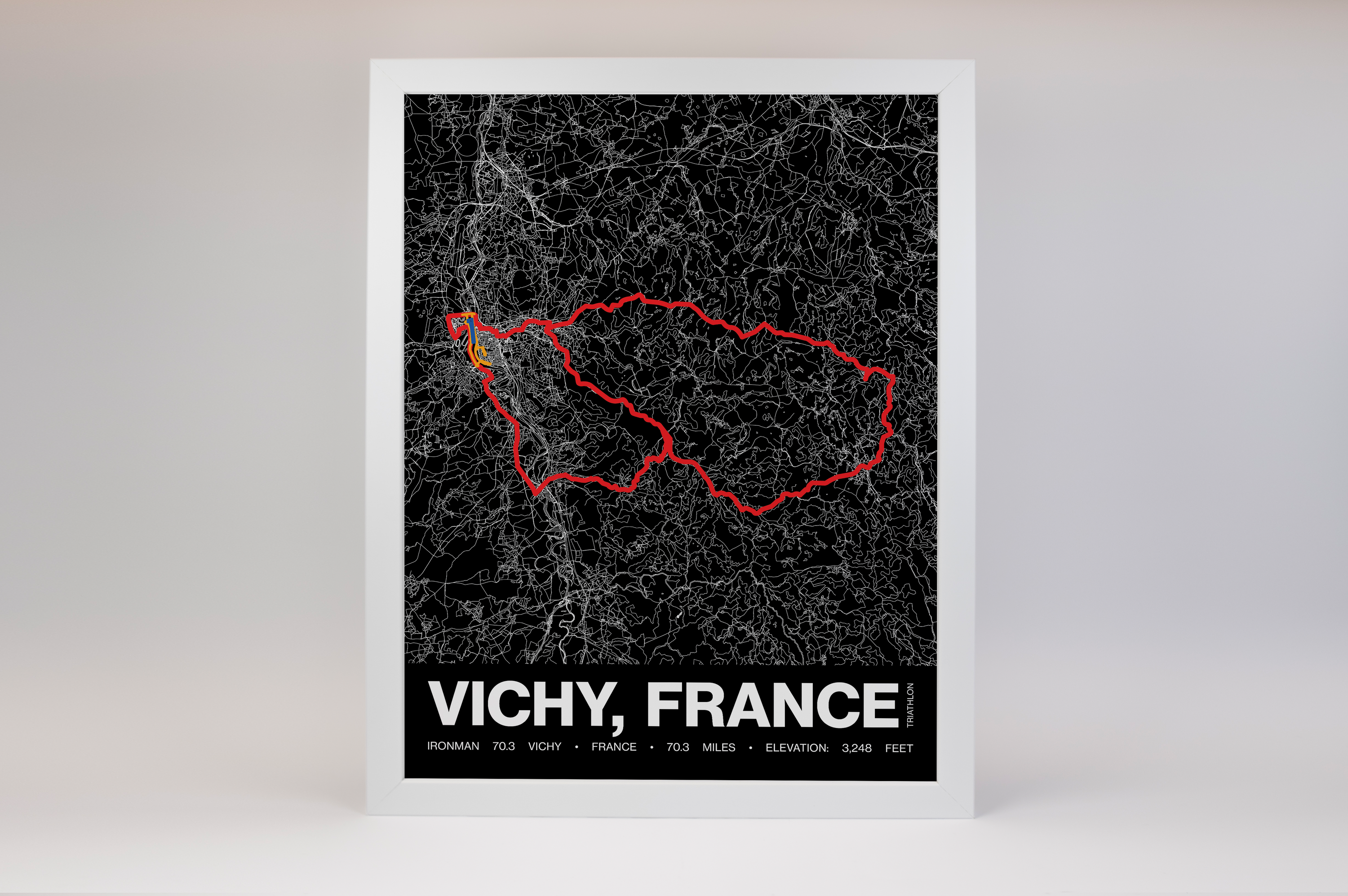 Ironman 70.3 Vichy Poster - Grid Style