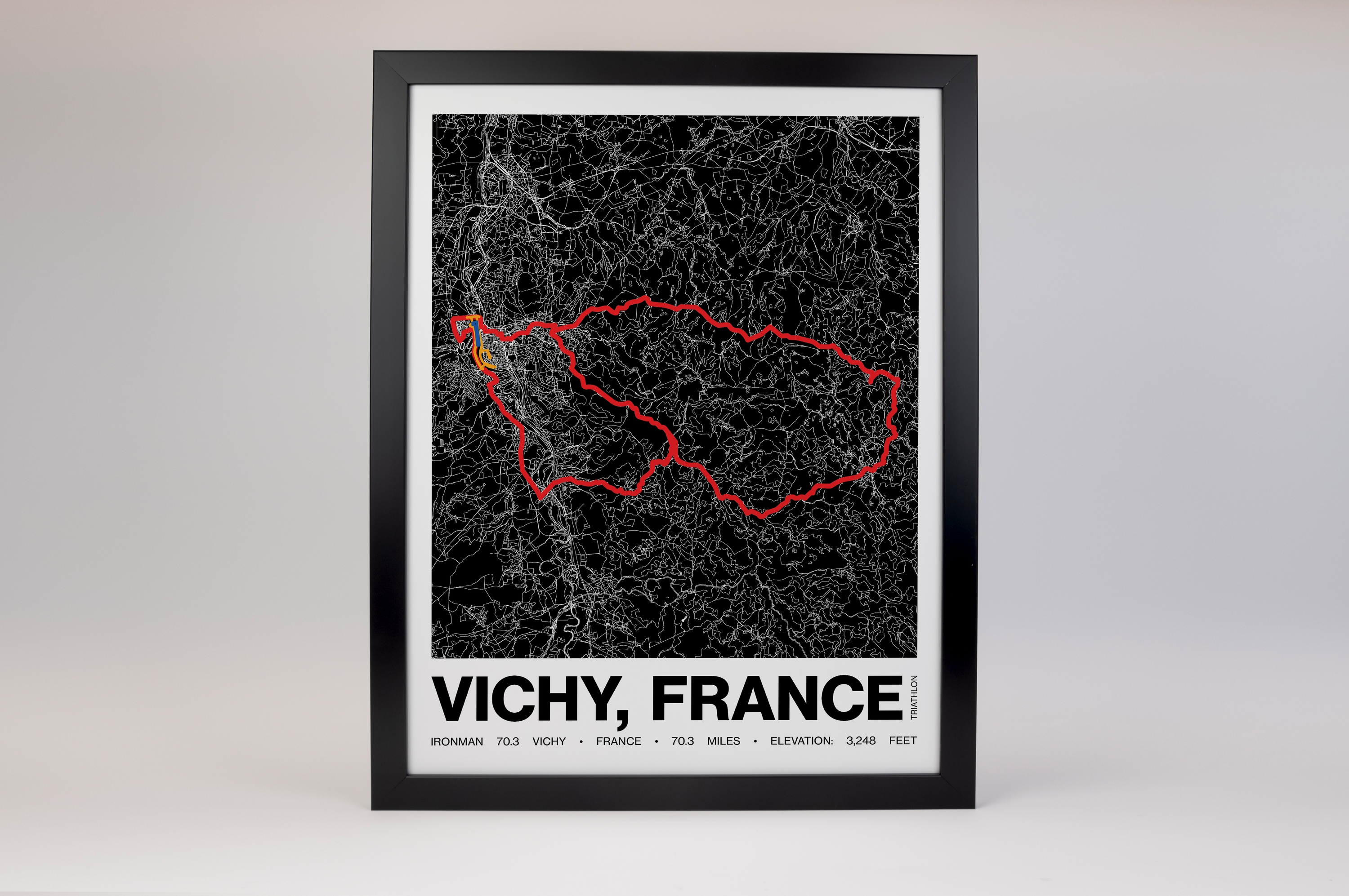 Ironman 70.3 Vichy Poster - Grid Style