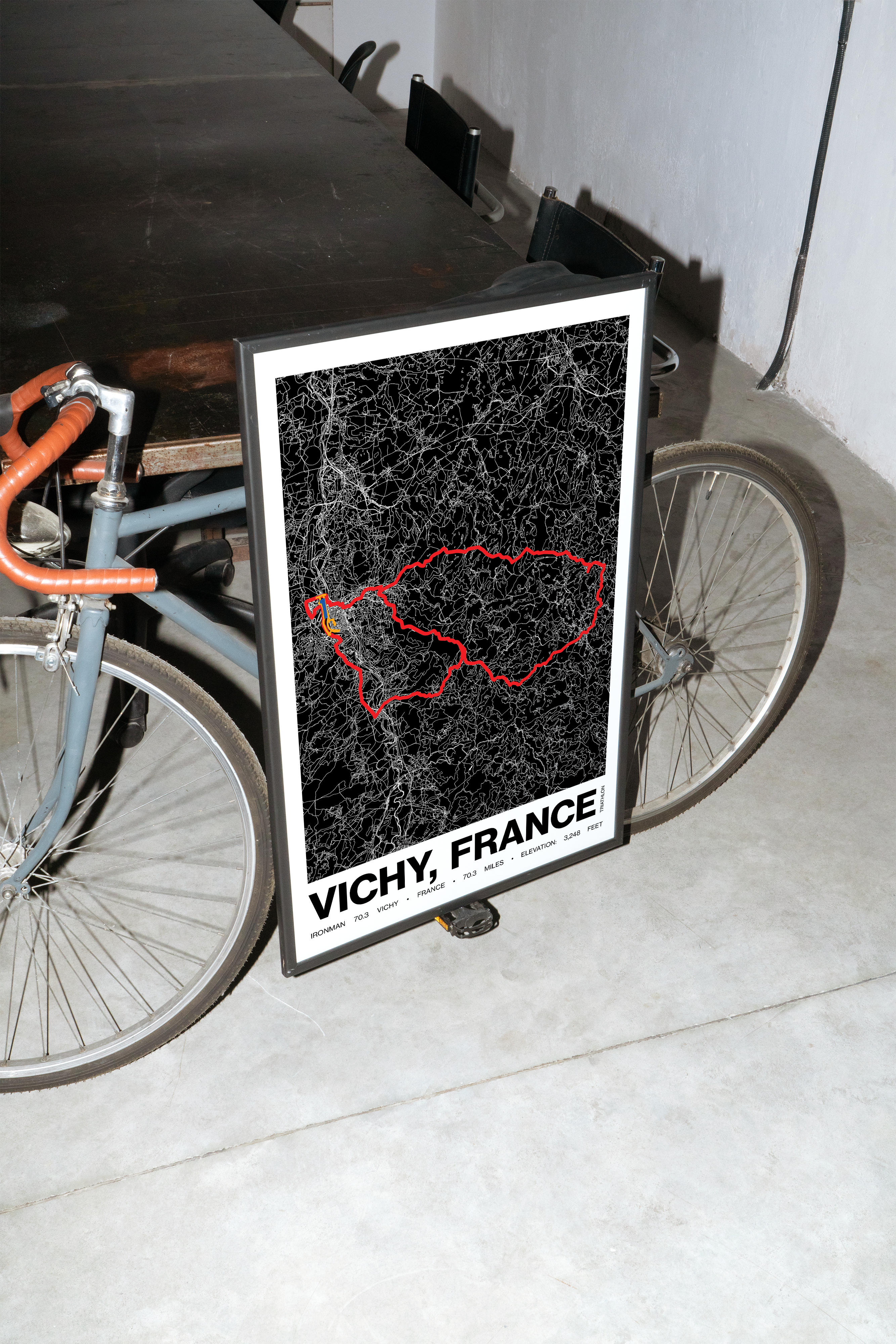 Ironman 70.3 Vichy Poster - Grid Style