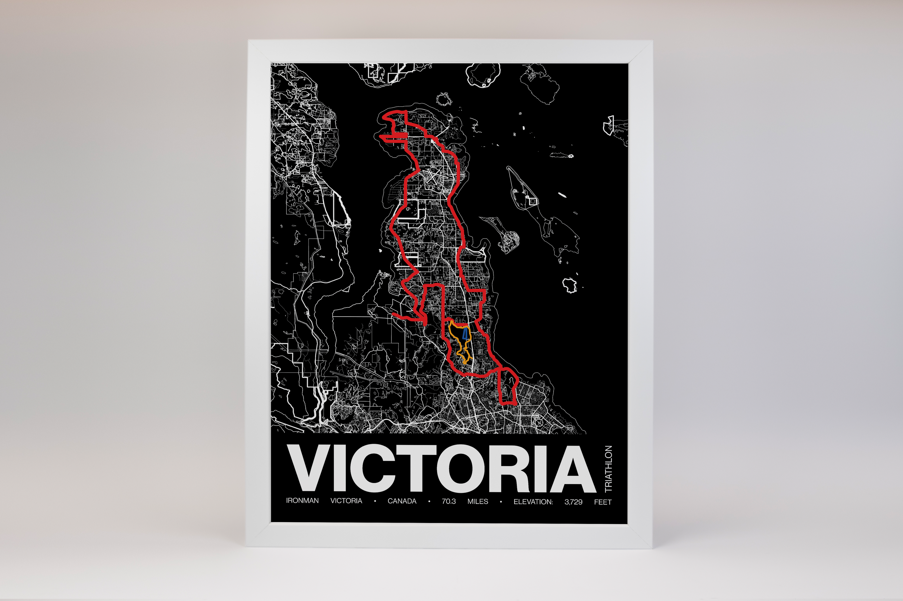 Ironman 70.3 Victoria Poster - Grid Style