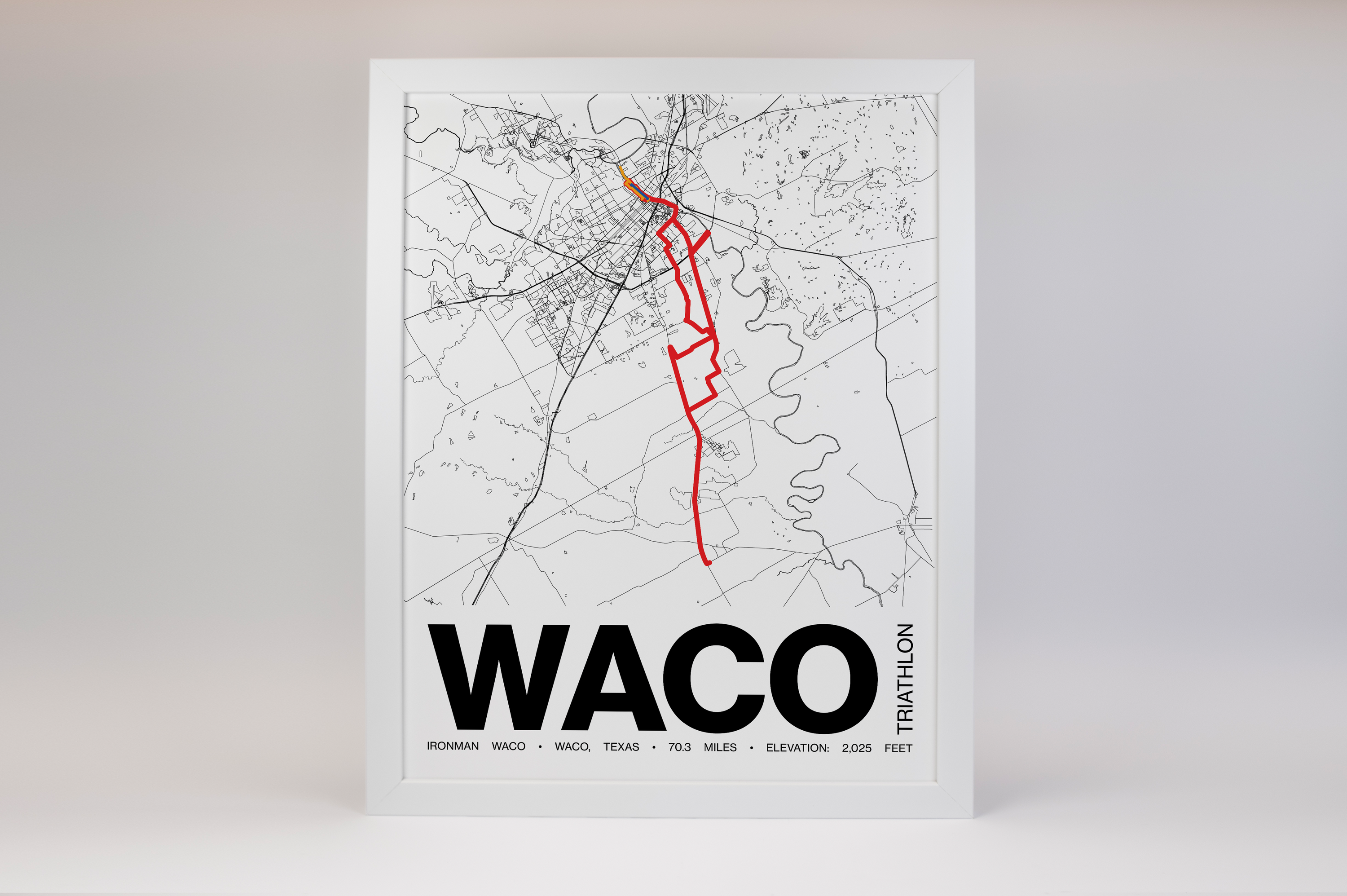 Ironman 70.3 Waco Poster - Grid Style