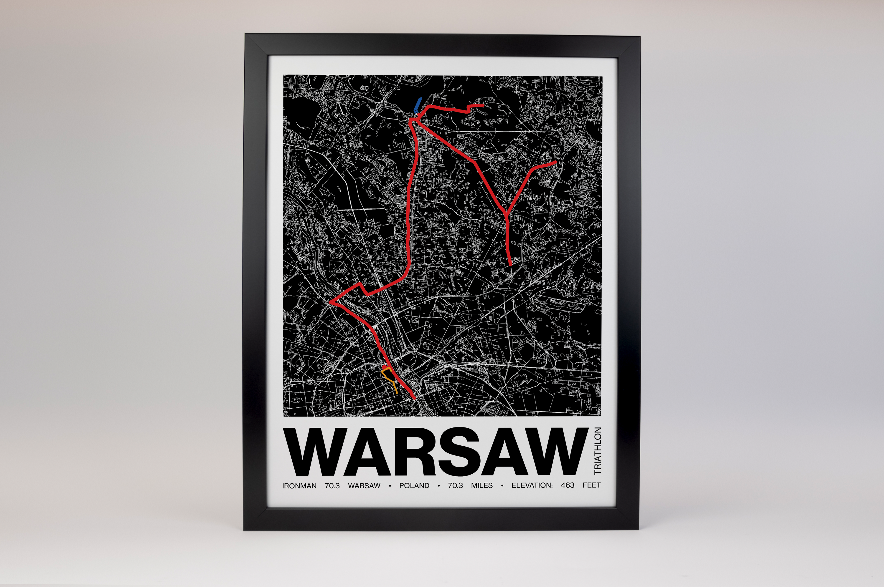 Ironman 70.3 Warsaw Poster - Grid Style