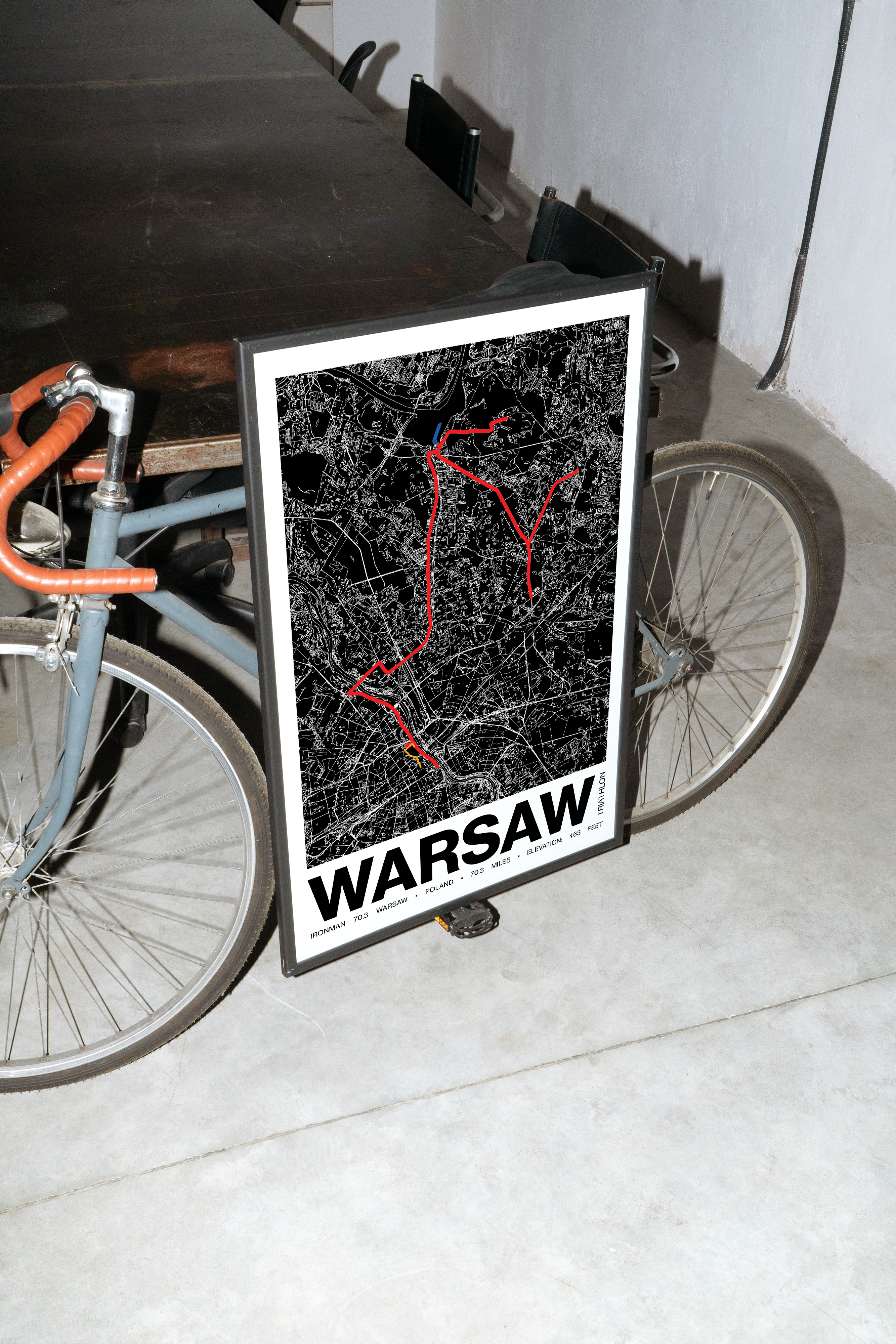 Ironman 70.3 Warsaw Poster - Grid Style