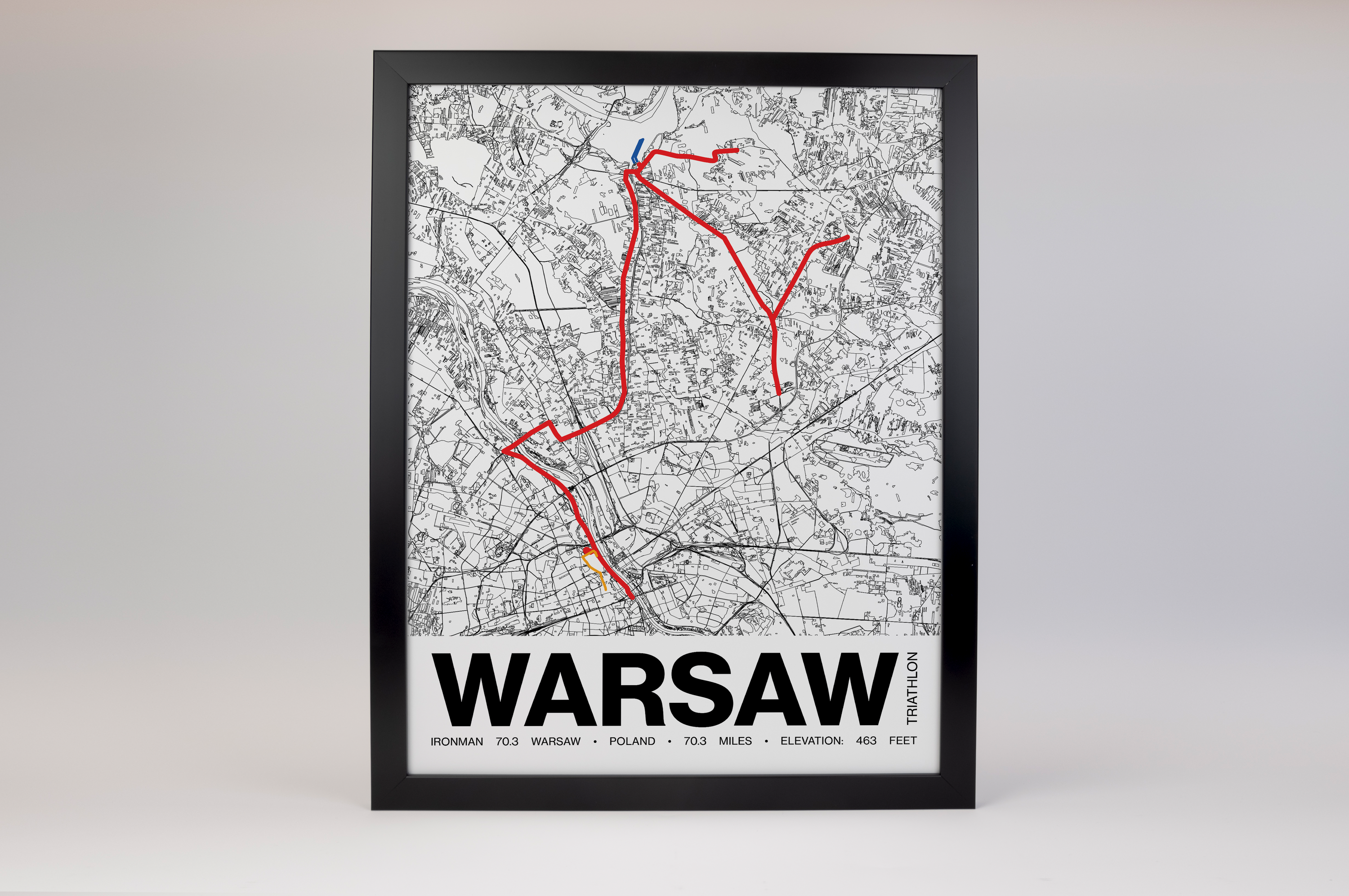 Ironman 70.3 Warsaw Poster - Grid Style