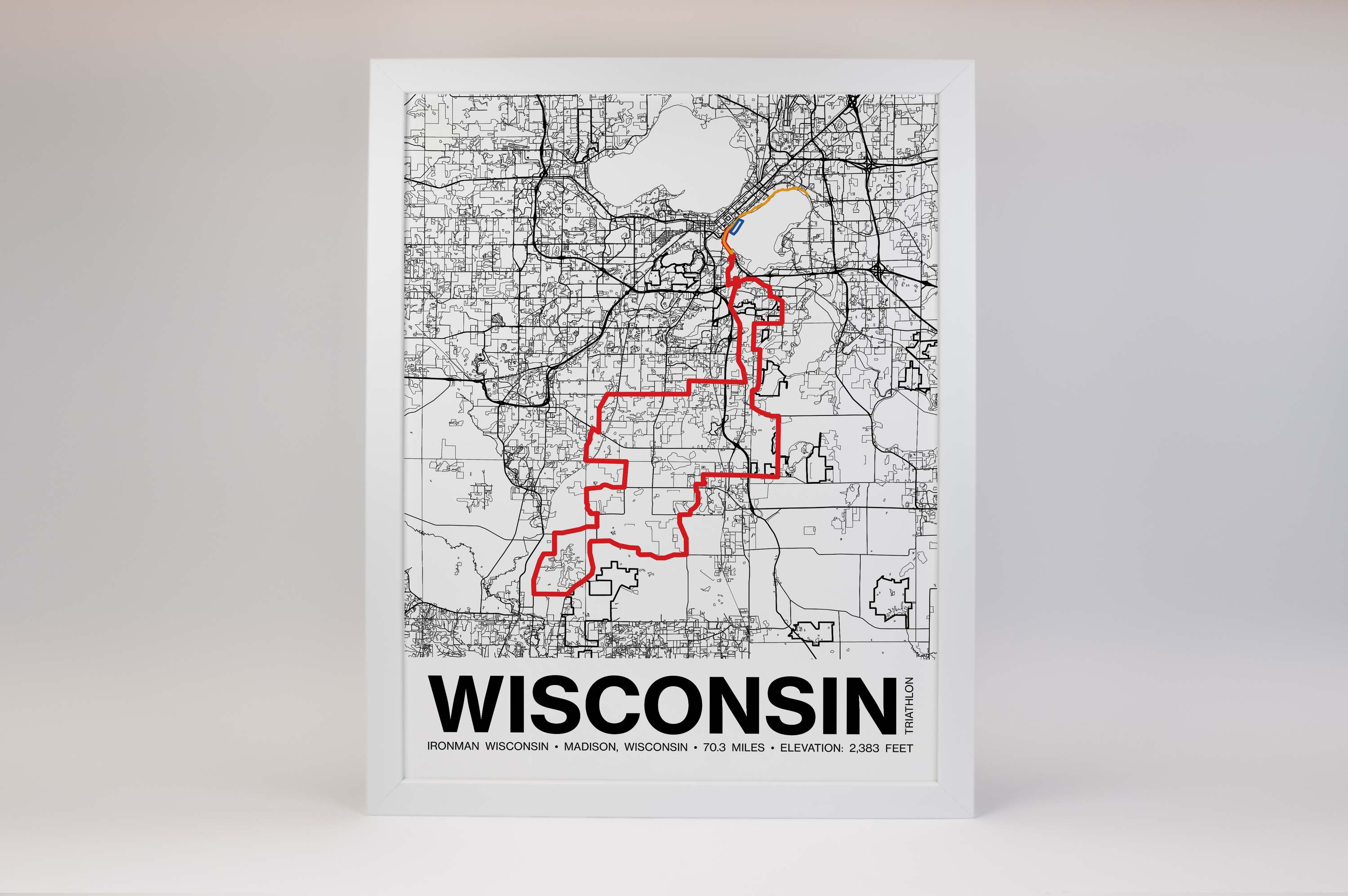 Ironman 70.3 Wisconsin Poster - Grid Style