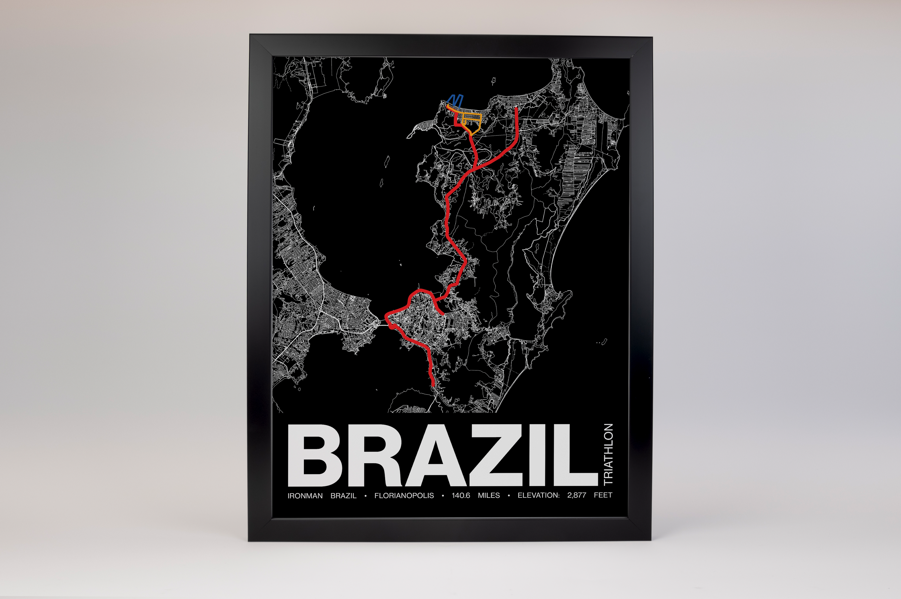 Ironman 140.6 Brazil Poster - Grid Style