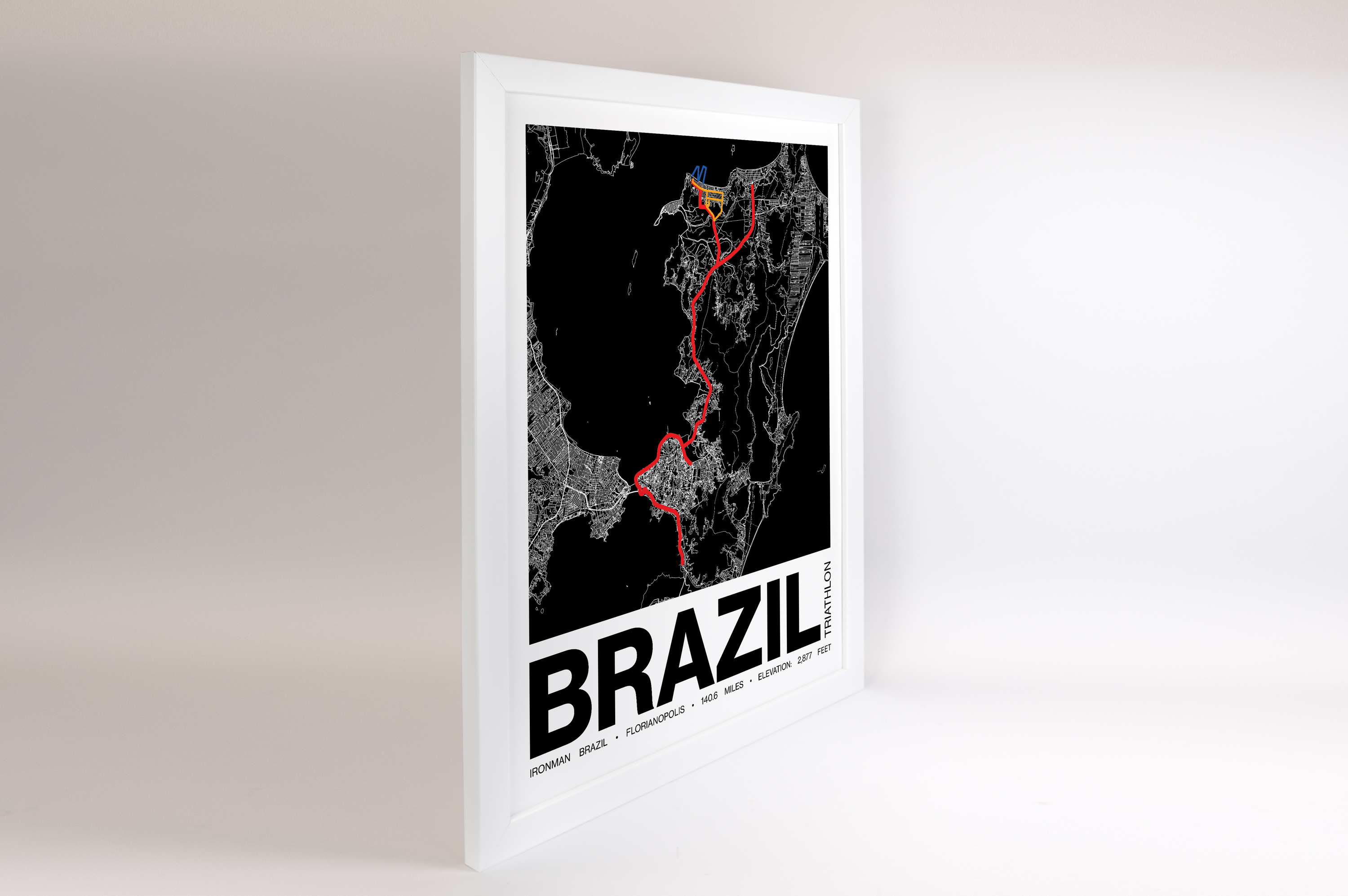 Ironman 140.6 Brazil Poster - Grid Style