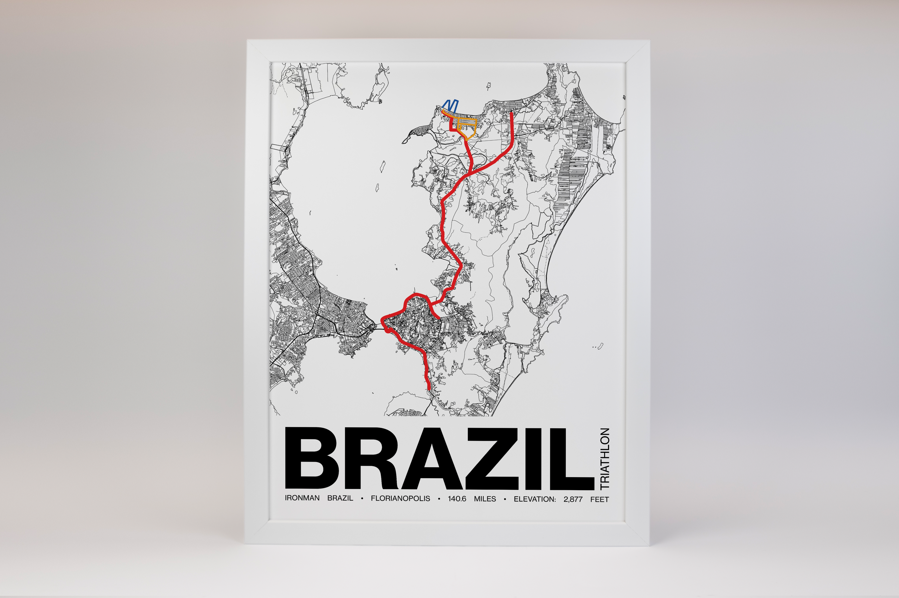 Ironman 140.6 Brazil Poster - Grid Style