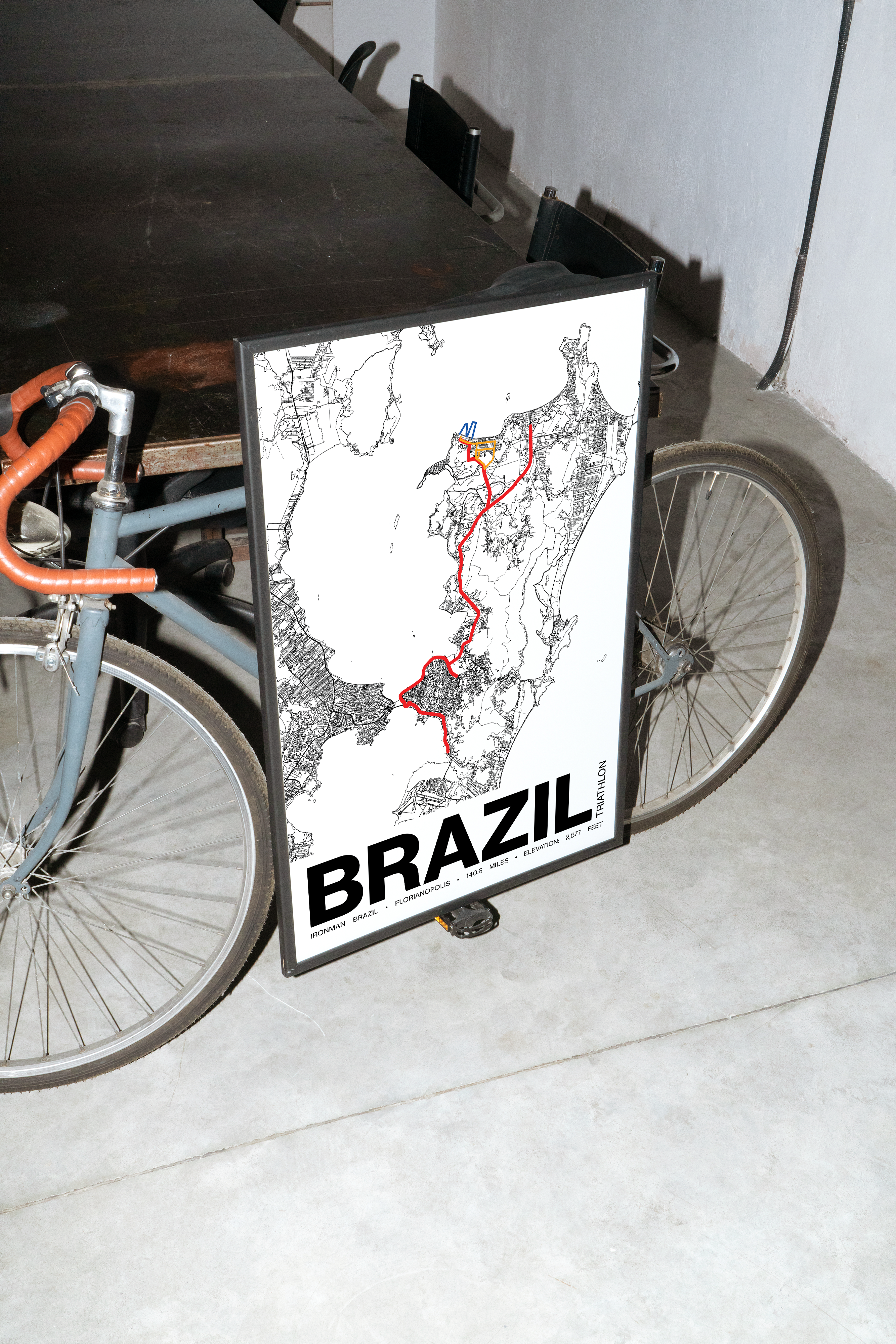 Ironman 140.6 Brazil Poster - Grid Style