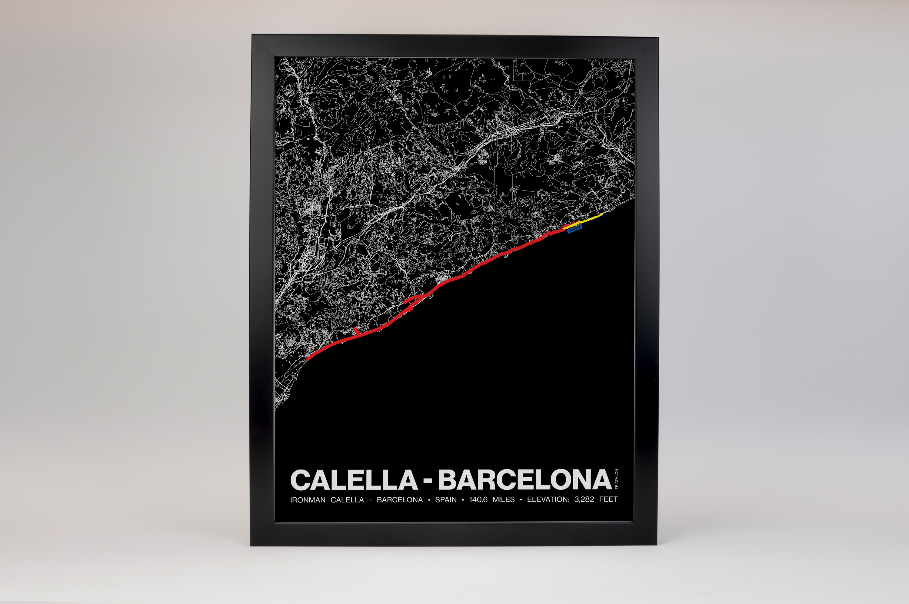Ironman 140.6 Calella - Barcelona Poster - Grid Style