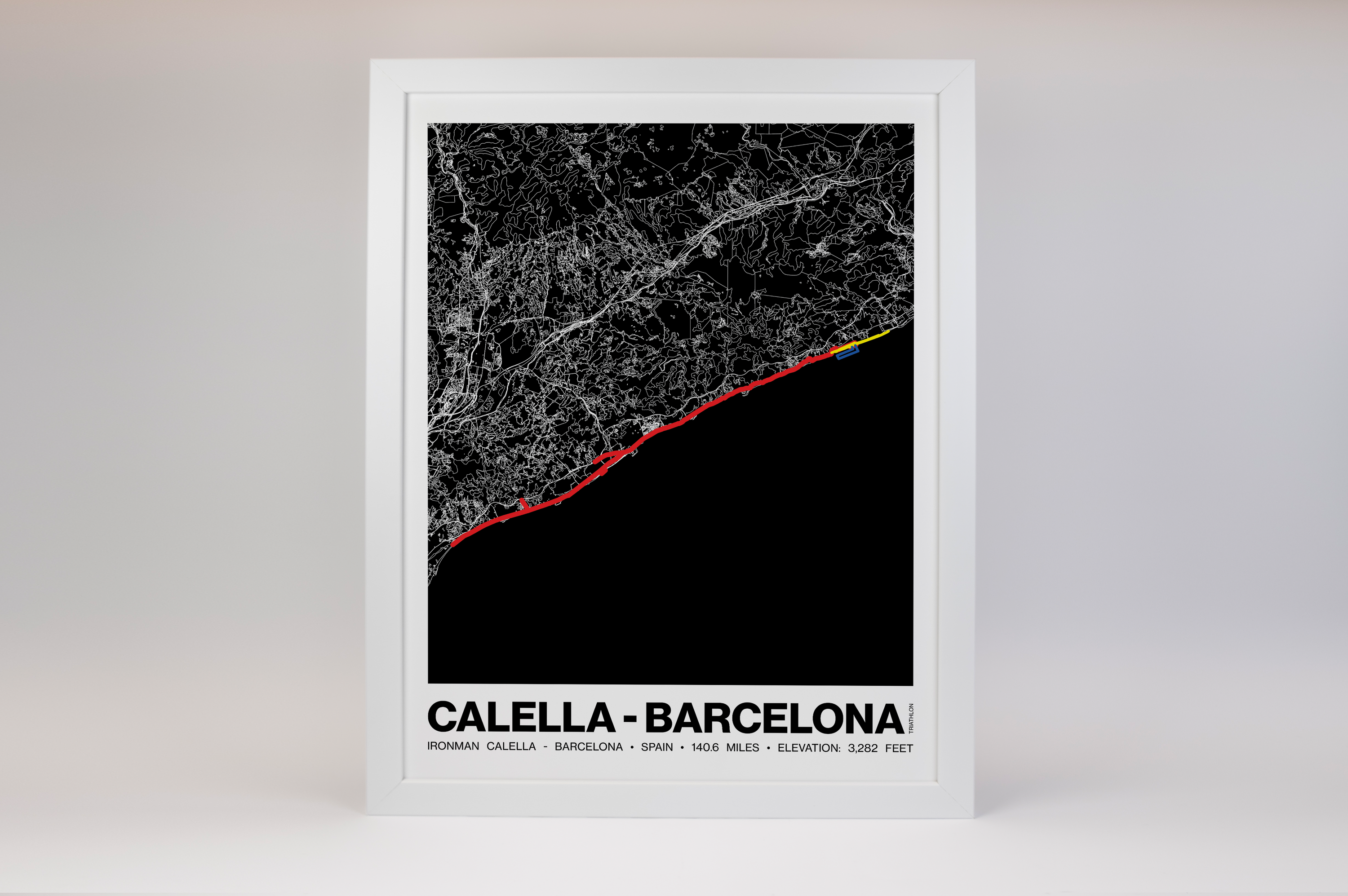 Ironman 140.6 Calella - Barcelona Poster - Grid Style