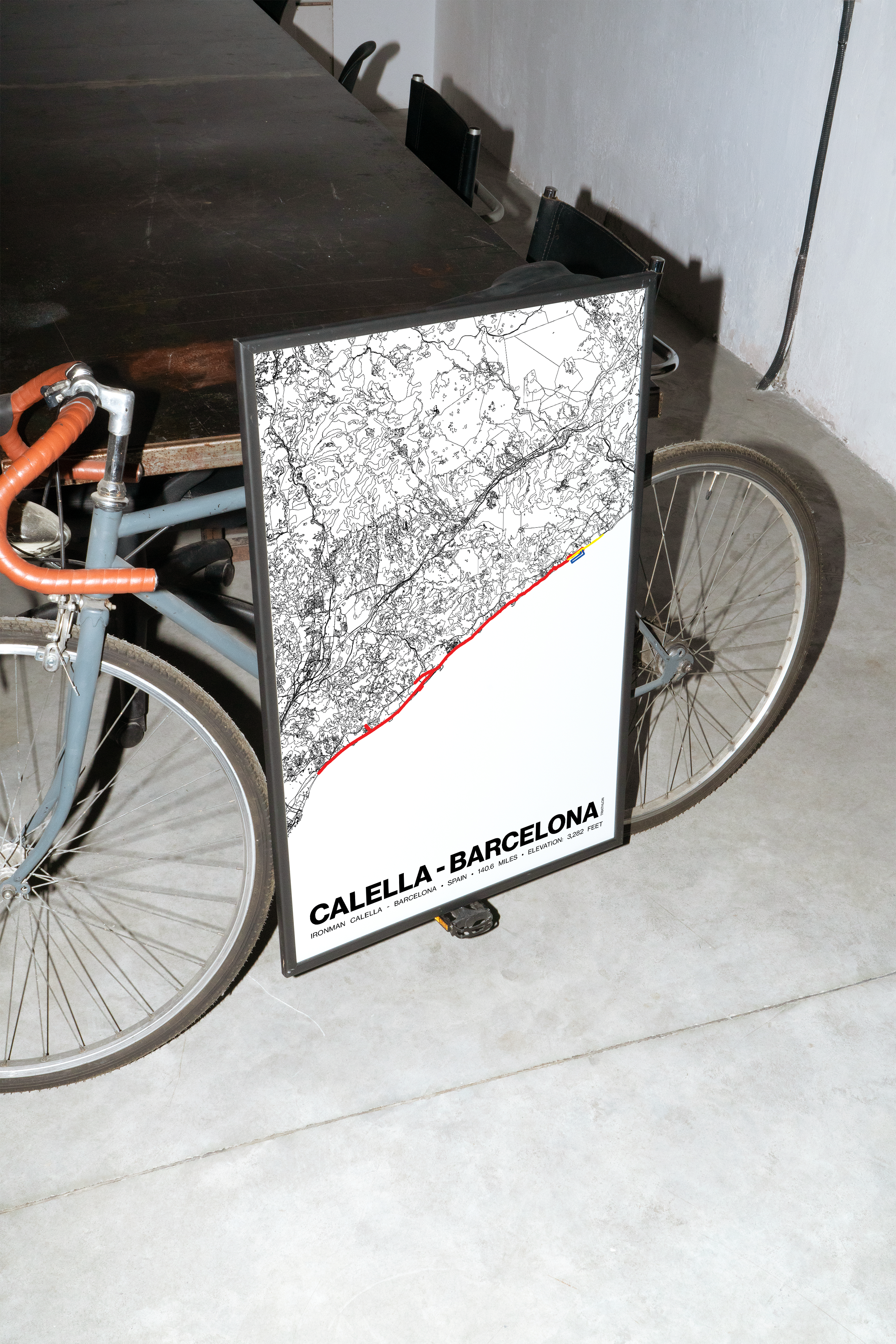 Ironman 140.6 Calella - Barcelona Poster - Grid Style
