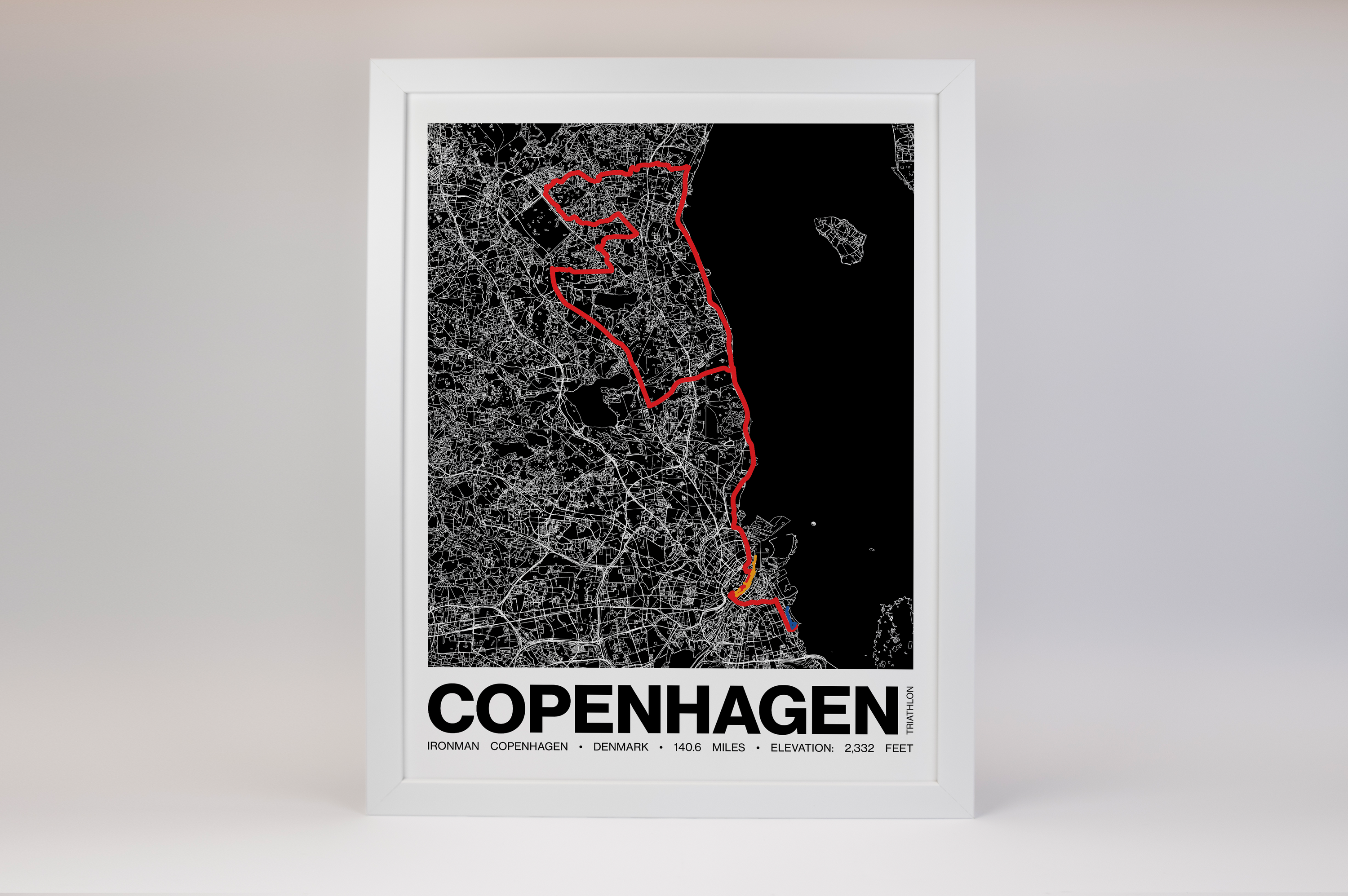 Ironman 140.6 Copenhagen Poster - Grid Style