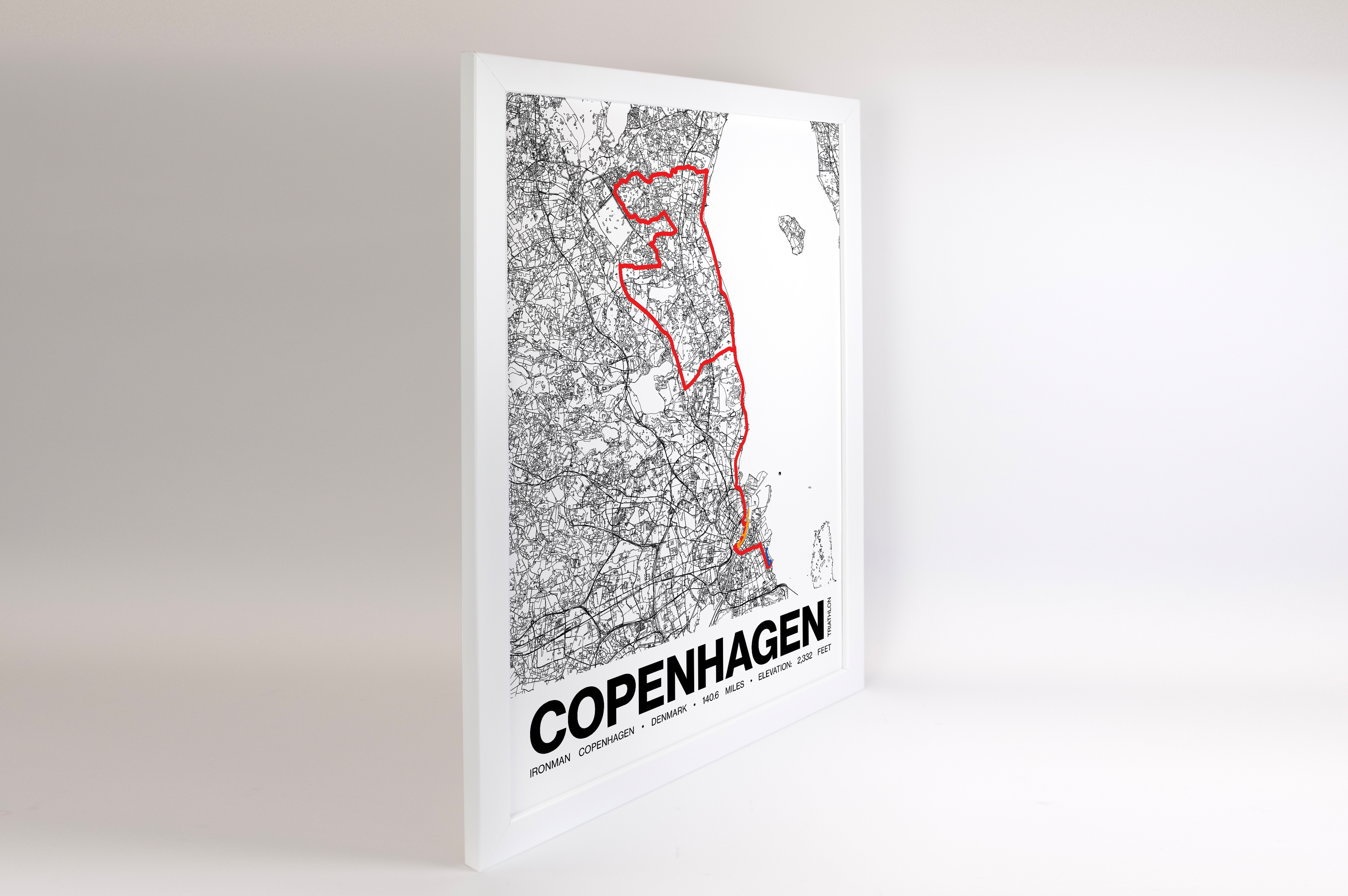 Ironman 140.6 Copenhagen Poster - Grid Style