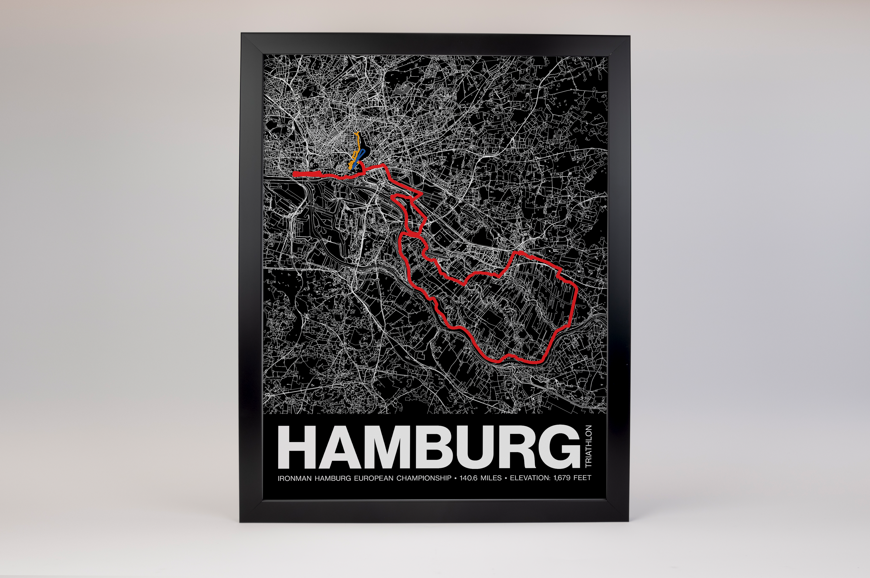 Ironman 140.6 European Championship Hamburg Poster - Grid Style