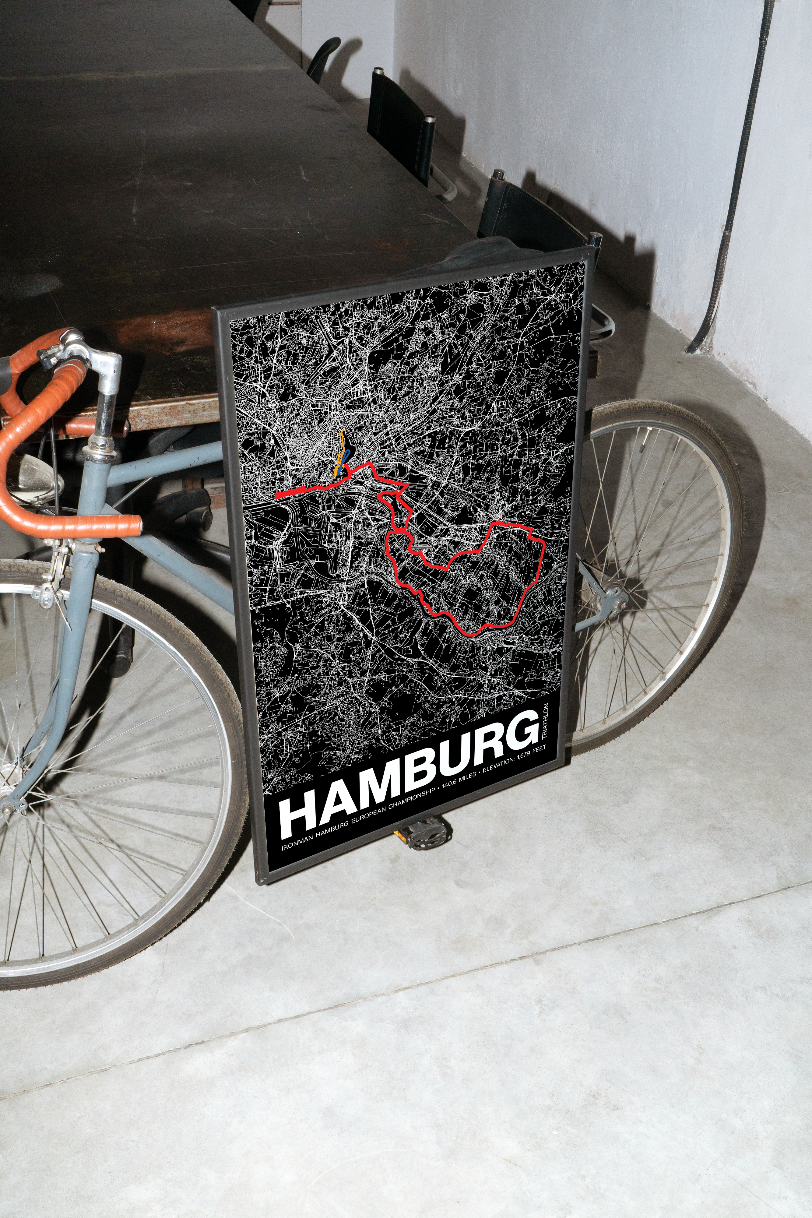 Ironman 140.6 European Championship Hamburg Poster - Grid Style