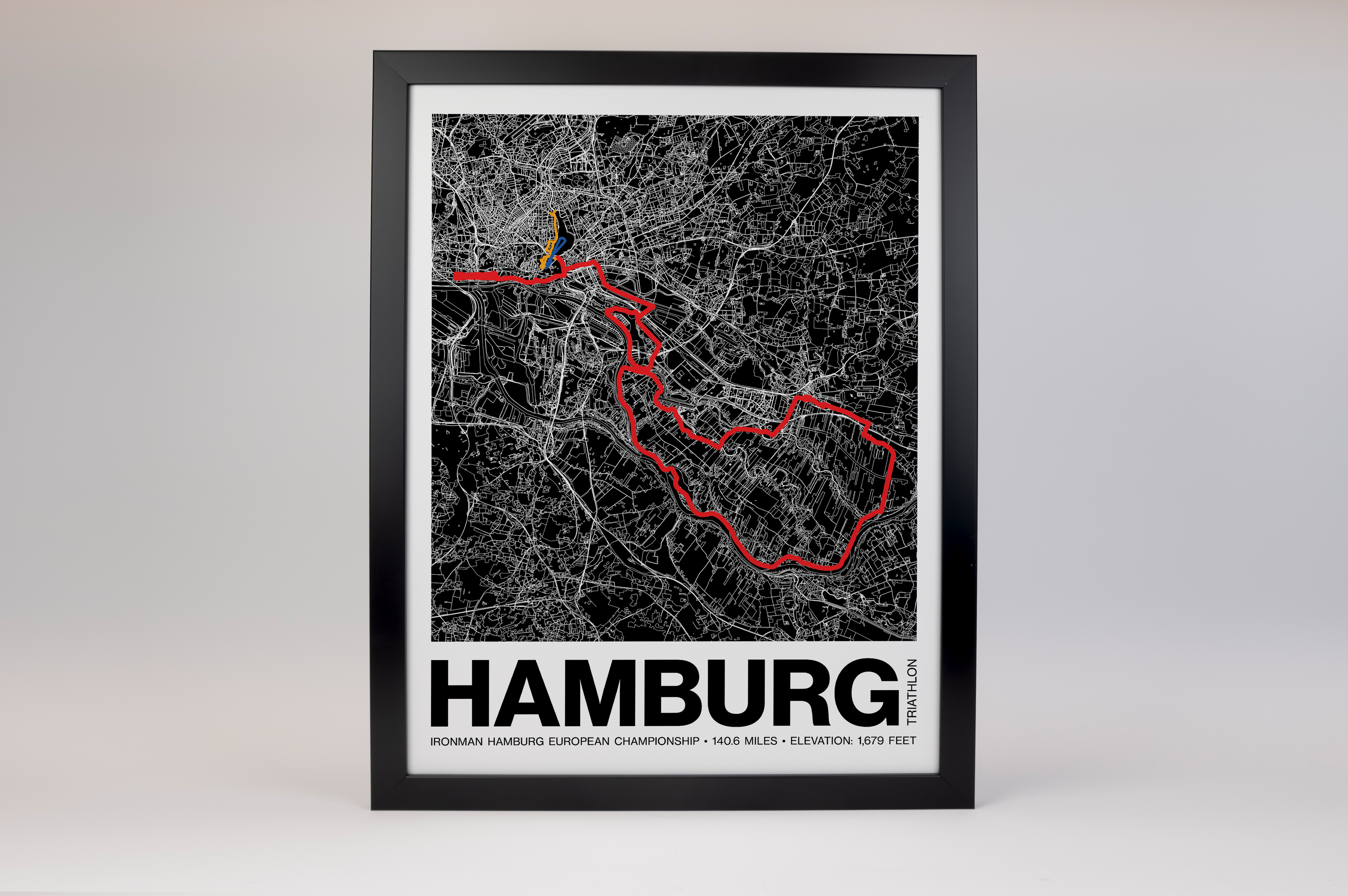 Ironman 140.6 European Championship Hamburg Poster - Grid Style