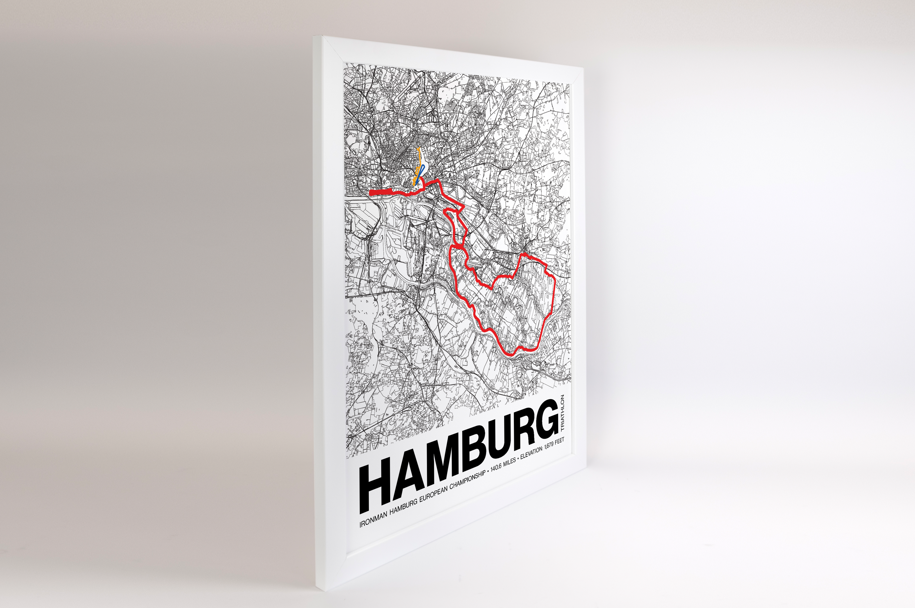 Ironman 140.6 European Championship Hamburg Poster - Grid Style