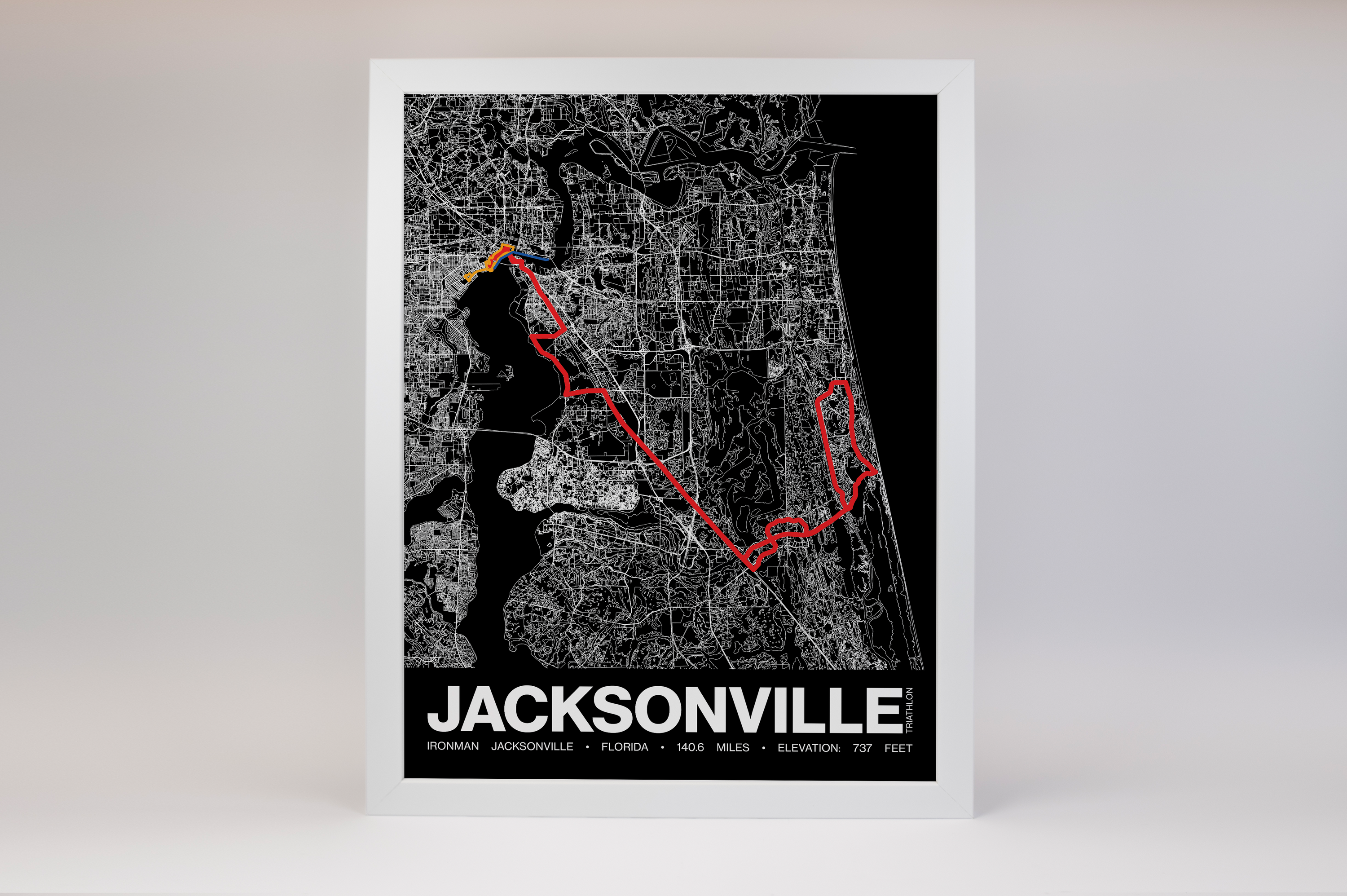 Ironman 140.6 Jacksonville Poster - Grid Style