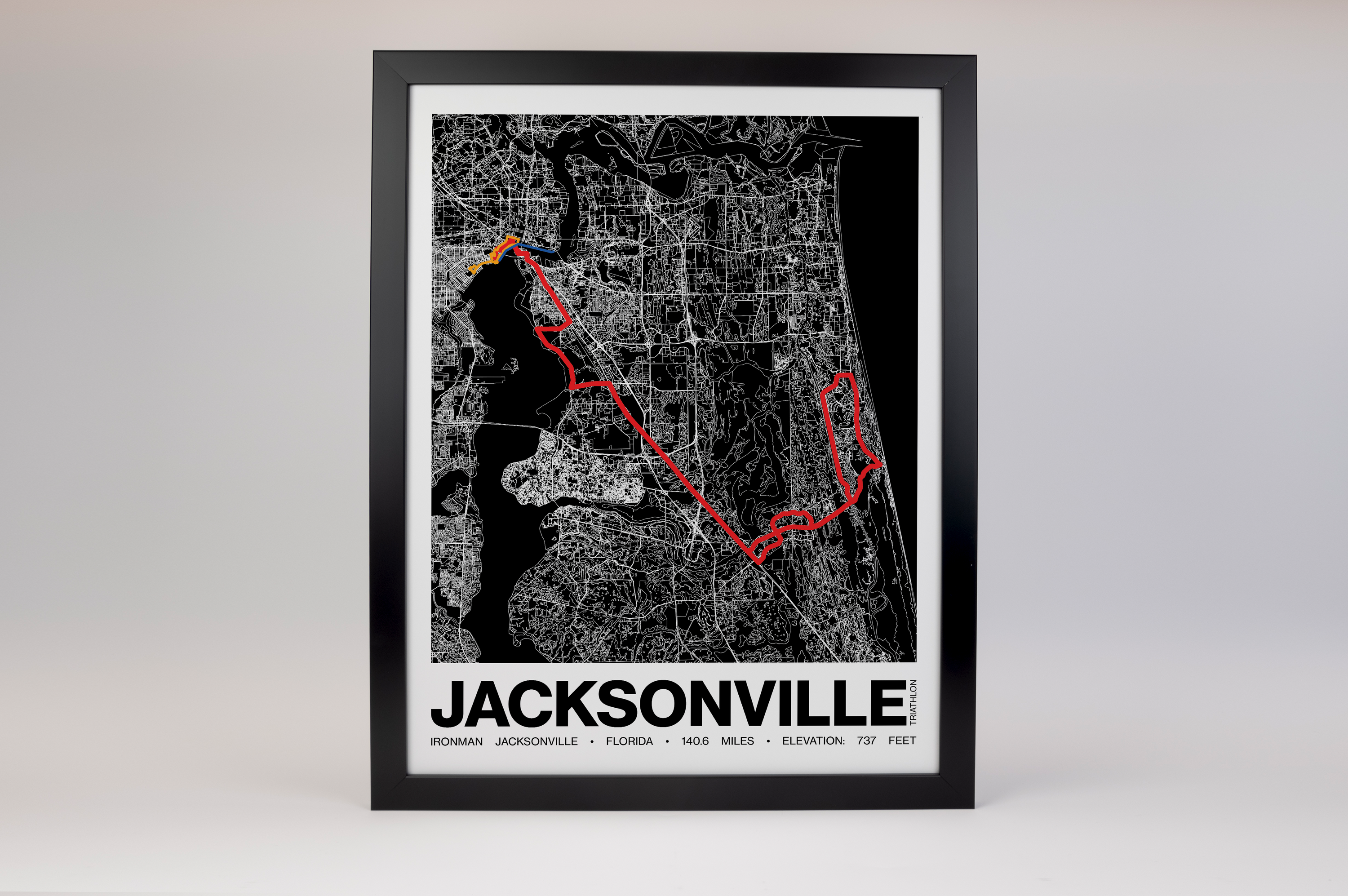 Ironman 140.6 Jacksonville Poster - Grid Style