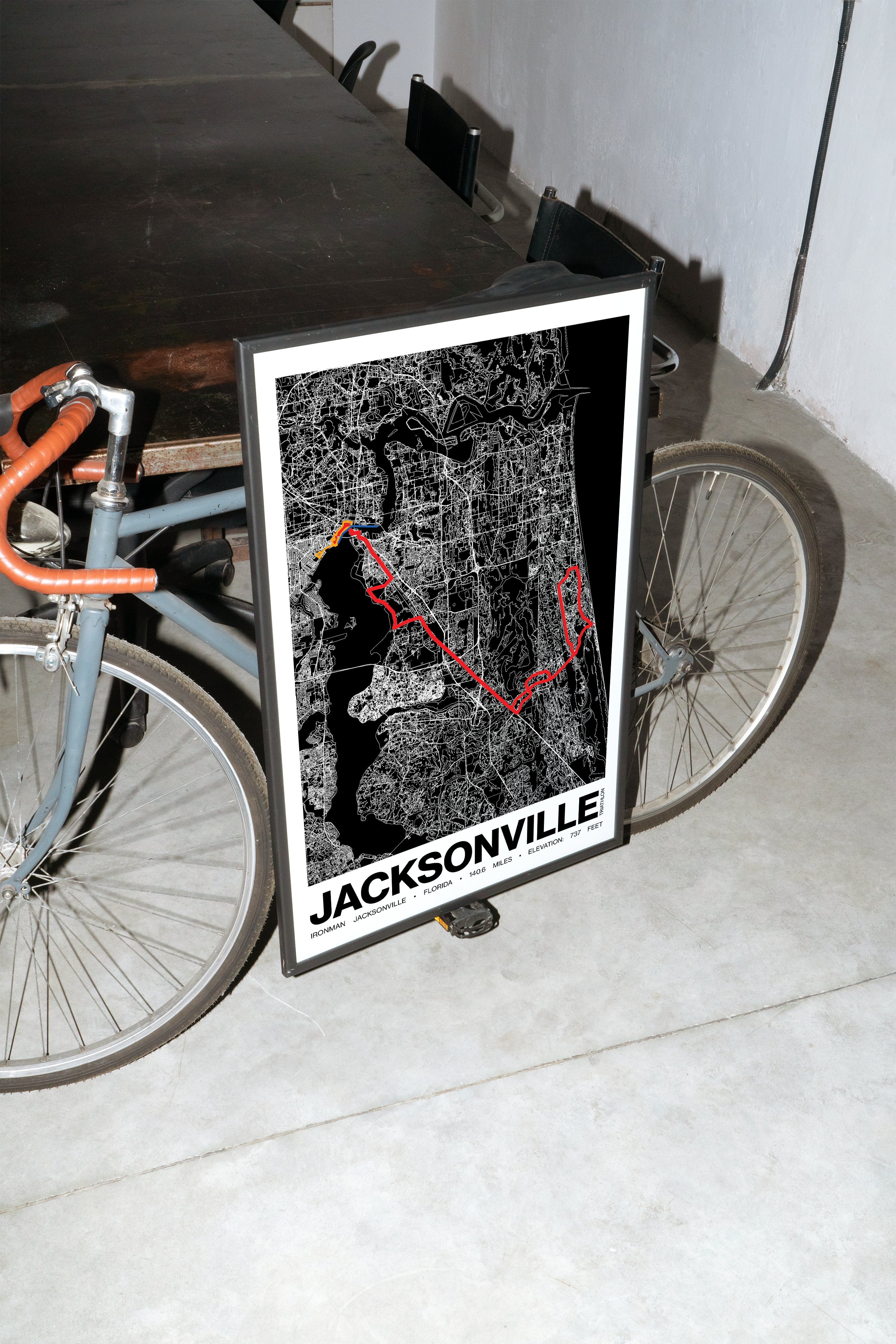 Ironman 140.6 Jacksonville Poster - Grid Style