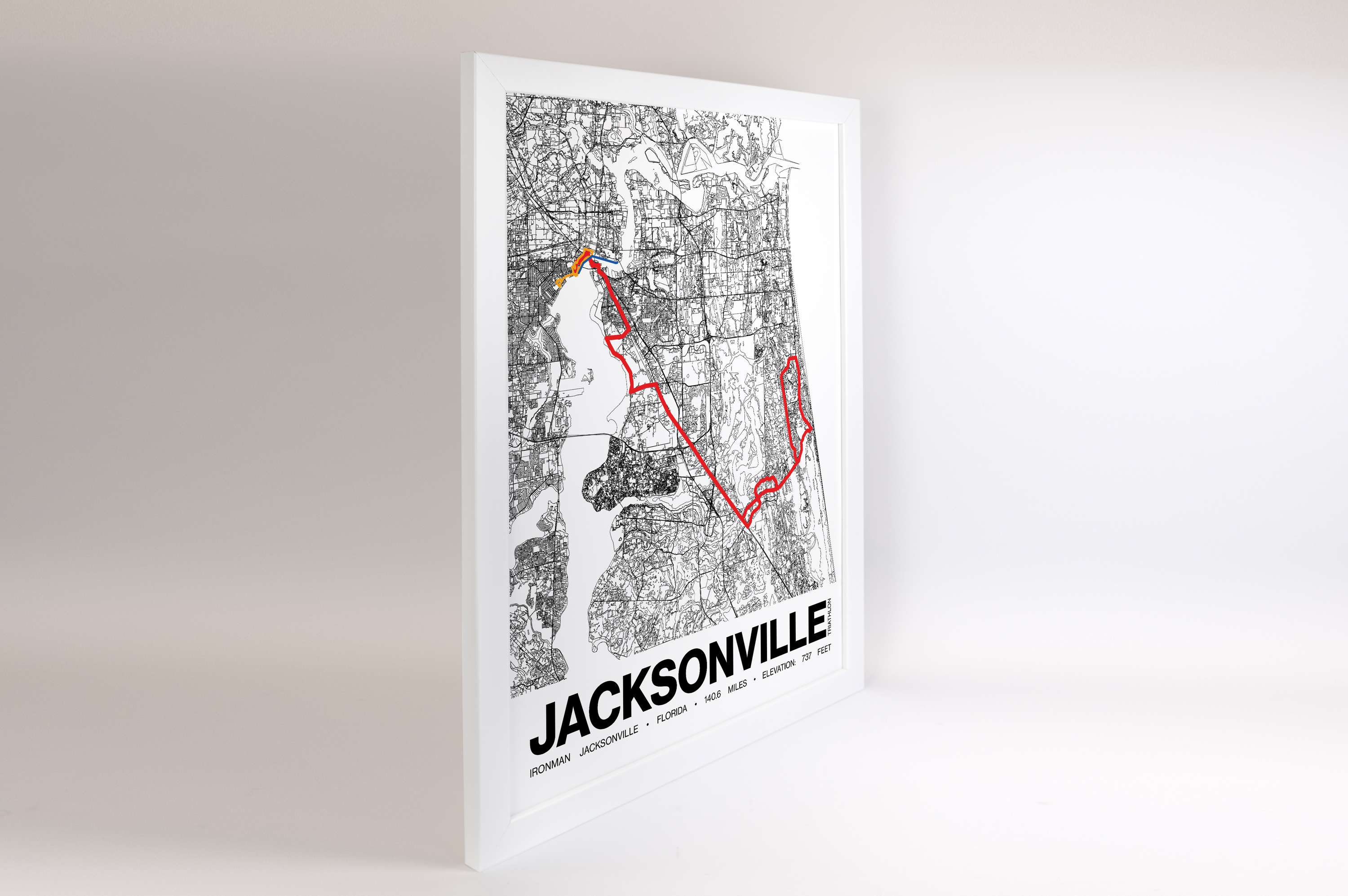 Ironman 140.6 Jacksonville Poster - Grid Style
