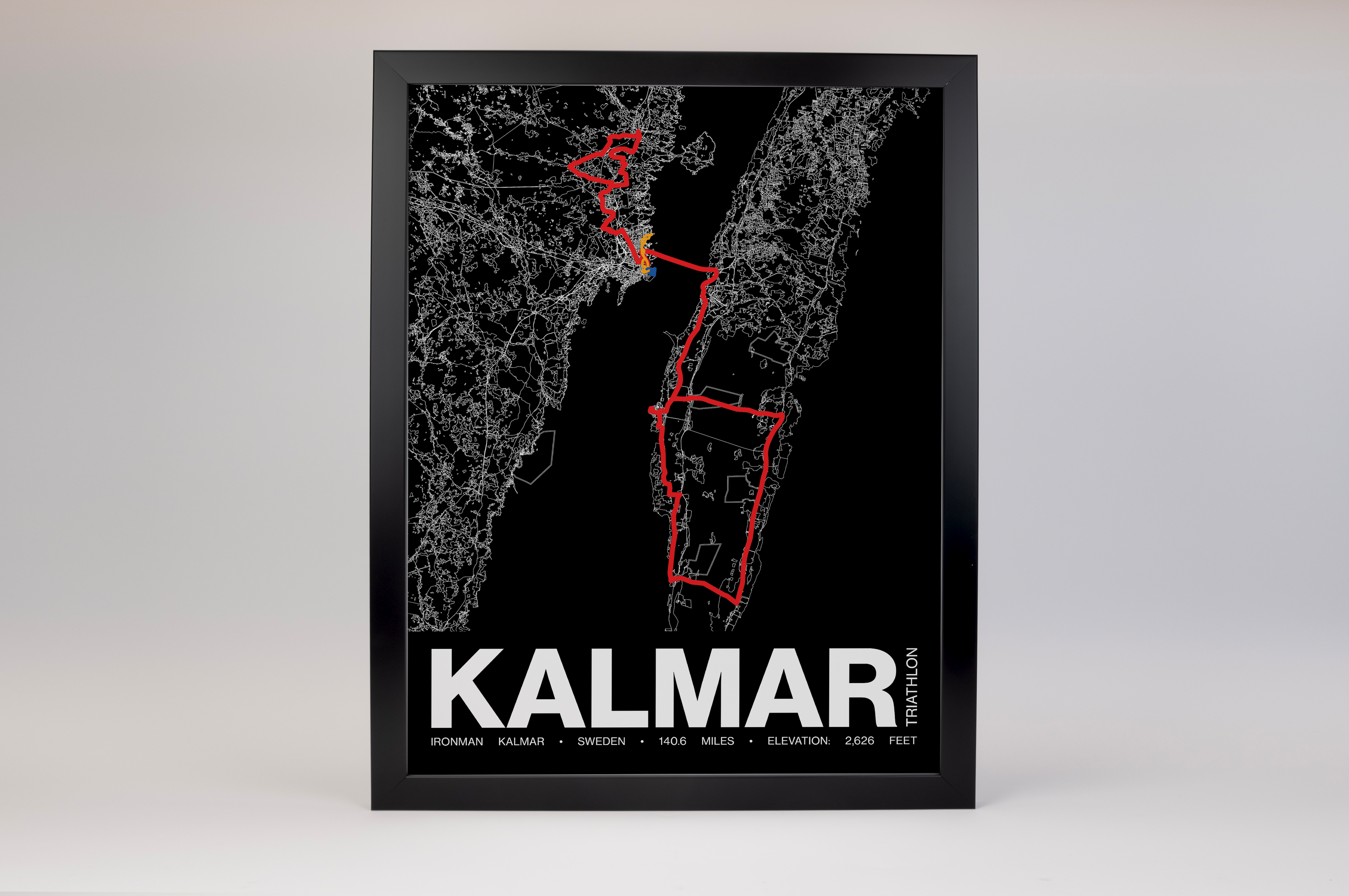 Ironman 140.6 Kalmar Poster - Grid Style