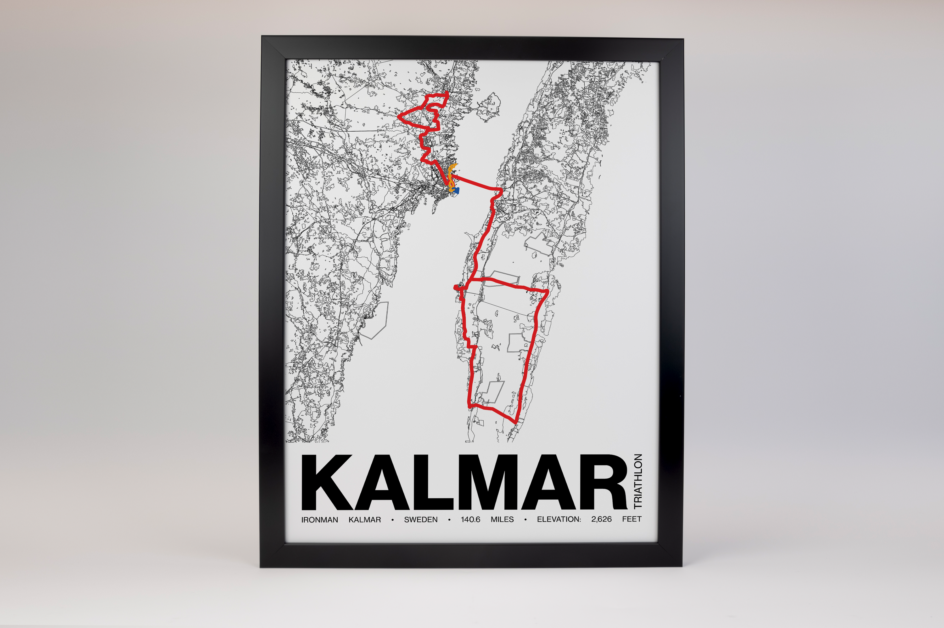 Ironman 140.6 Kalmar Poster - Grid Style