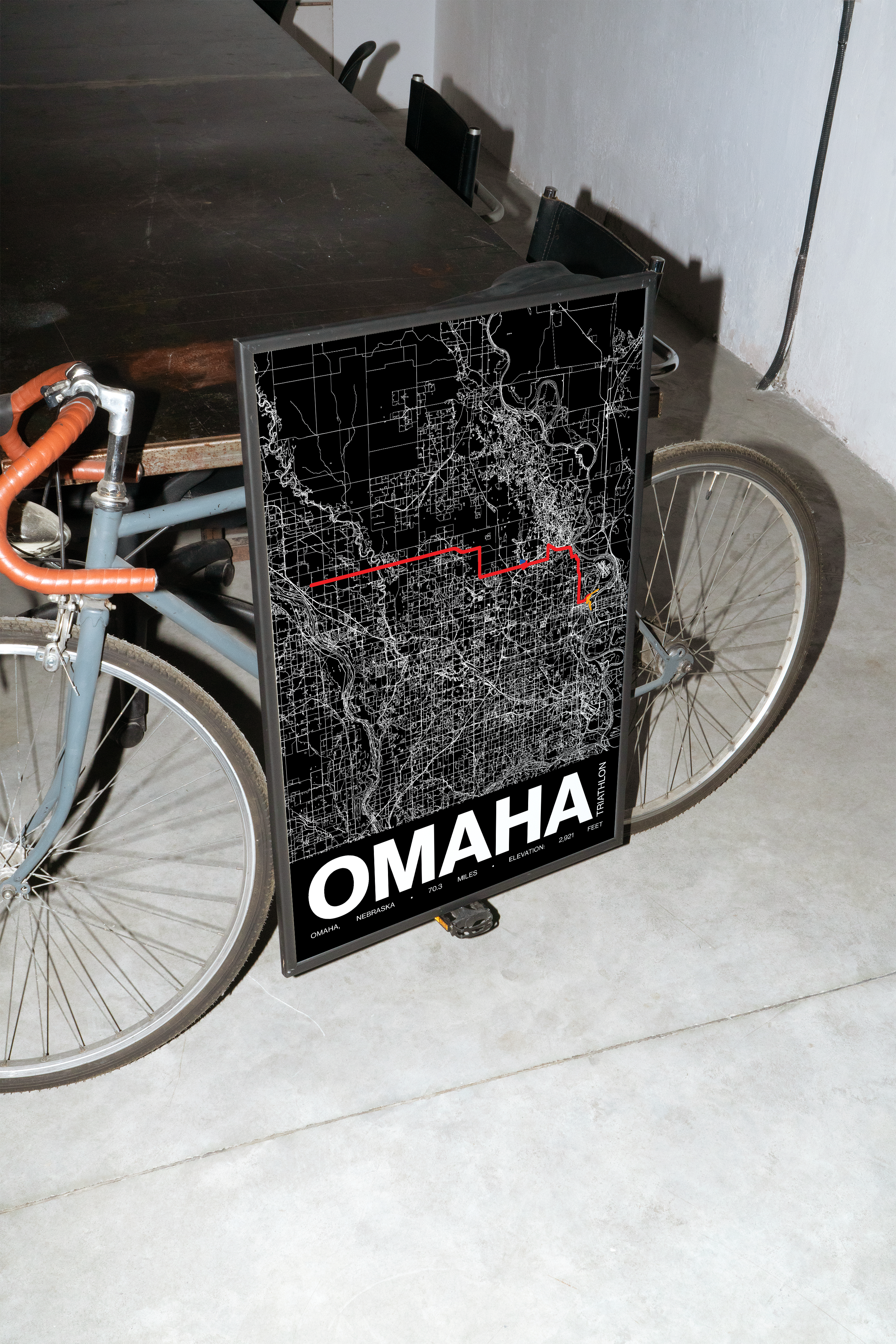 Ironman 70.3 Omaha Poster - Grid Style