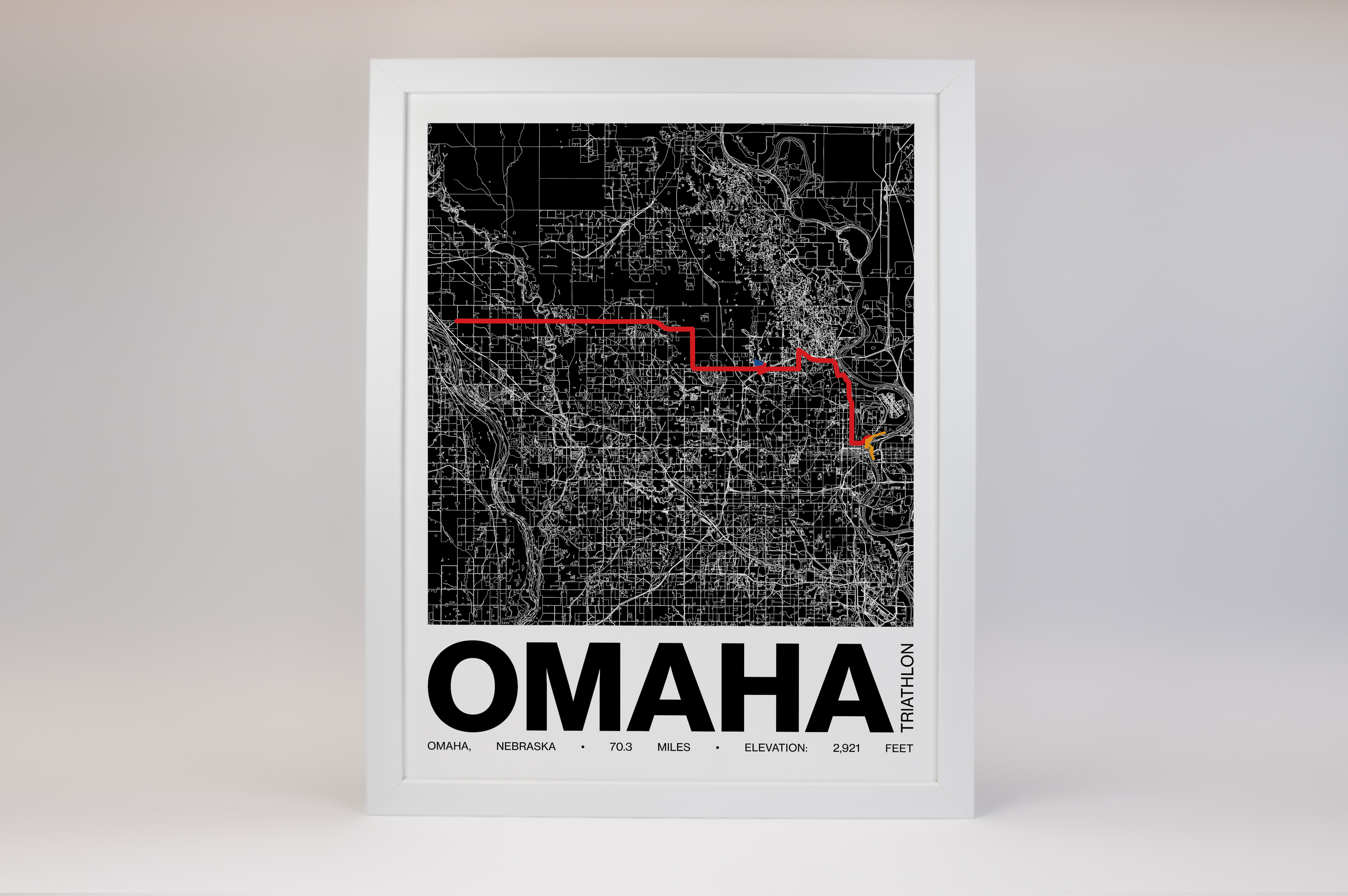 Ironman 70.3 Omaha Poster - Grid Style