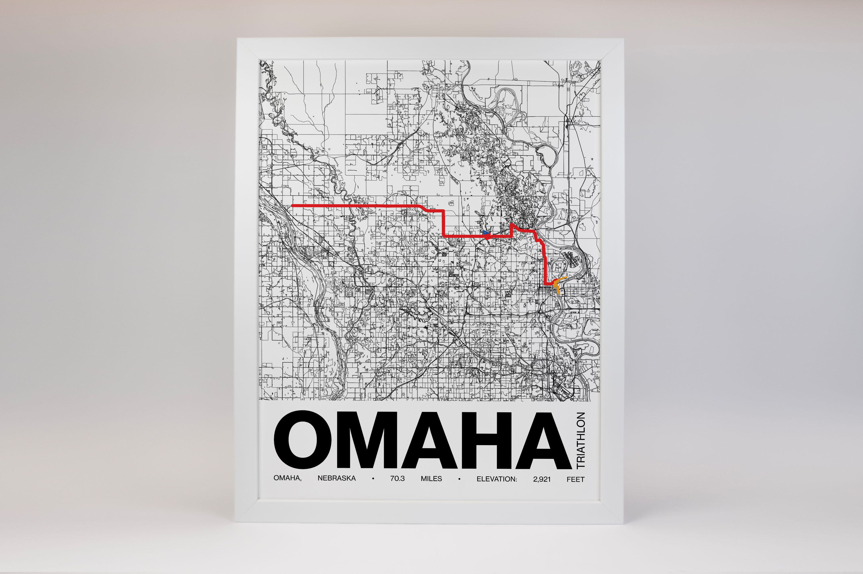 Ironman 70.3 Omaha Poster - Grid Style