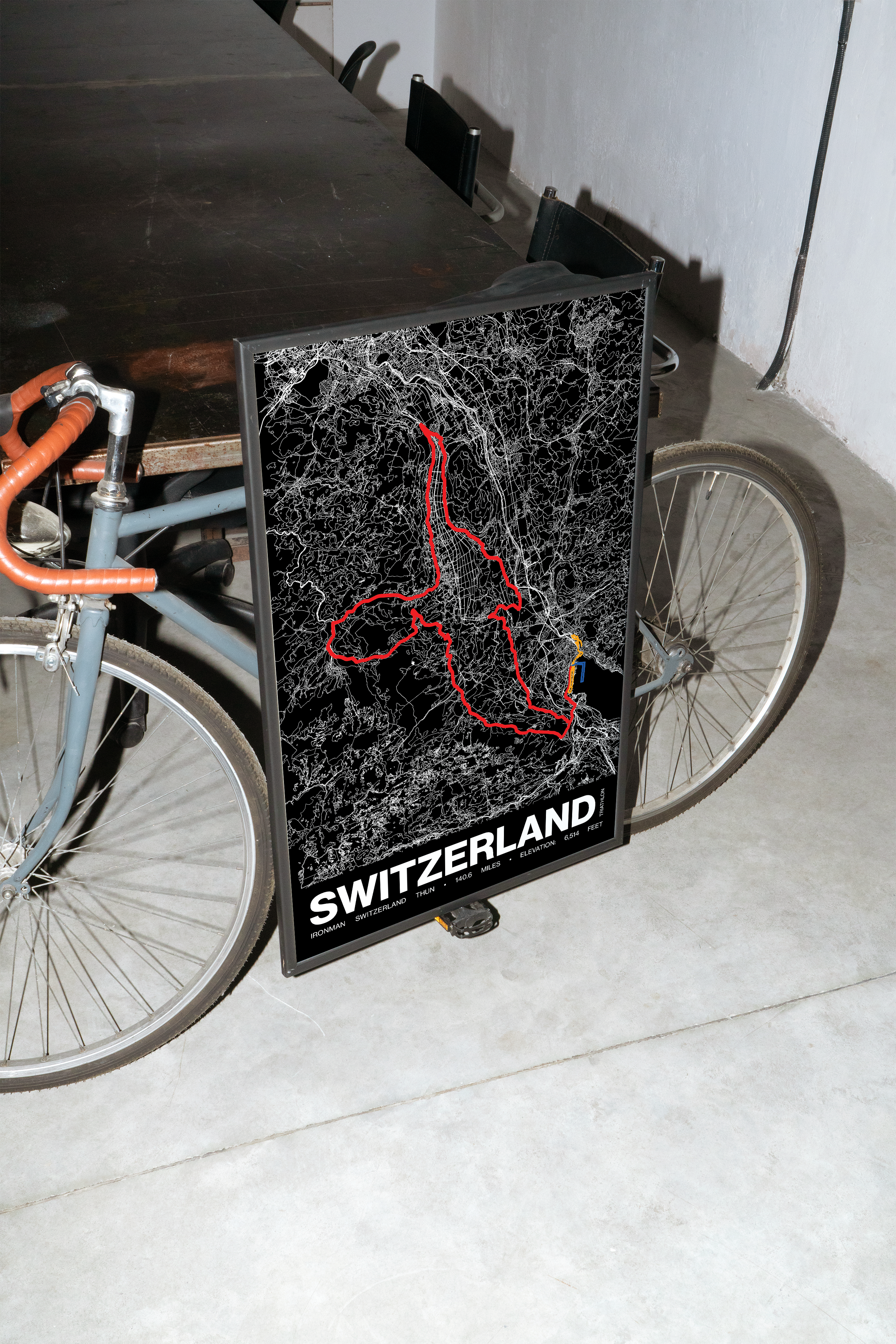 Ironman 140.6 Switzerland Thun Poster - Grid Style