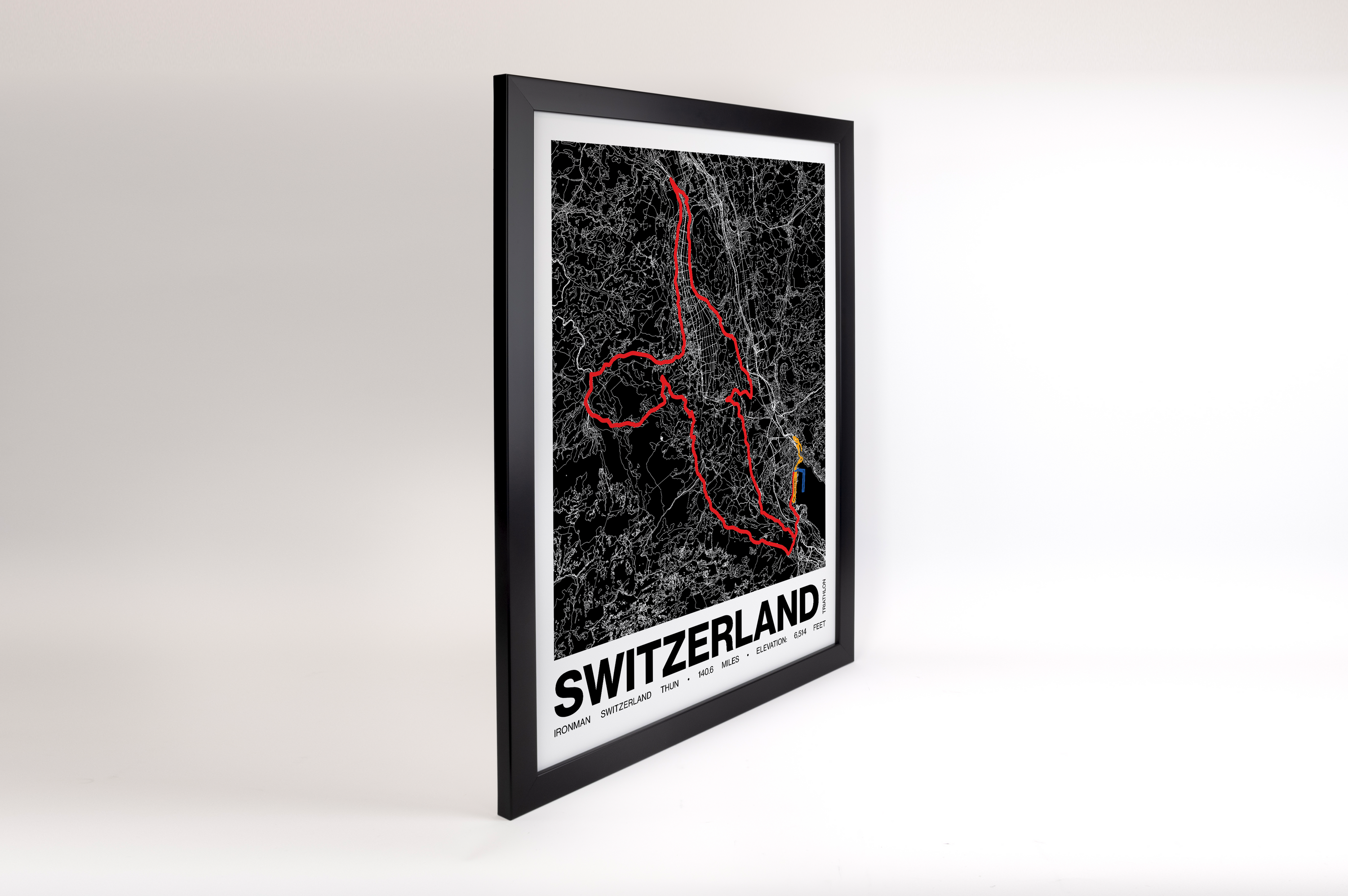 Ironman 140.6 Switzerland Thun Poster - Grid Style