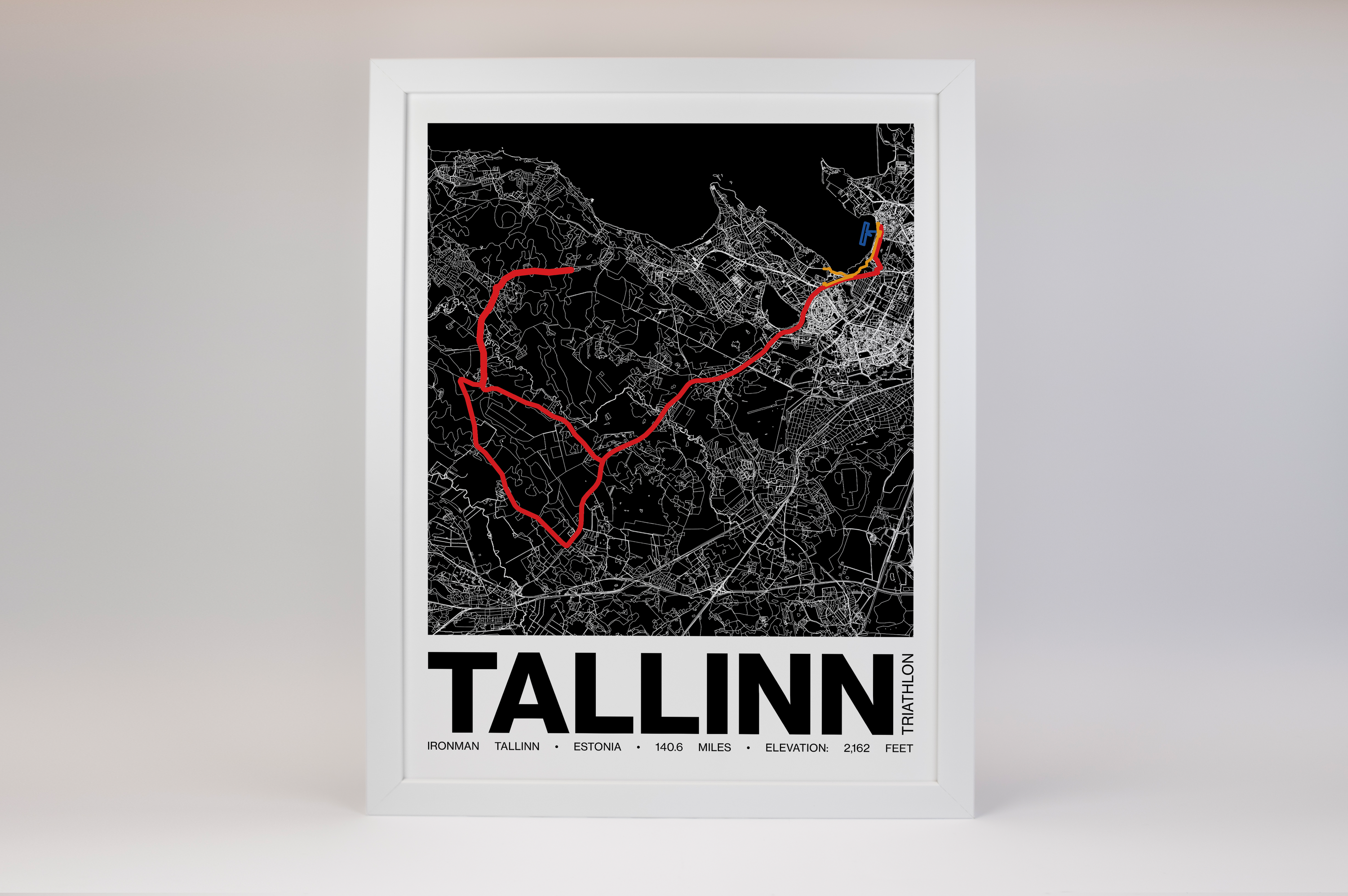 Ironman 140.6 Tallinn Poster - Grid Style