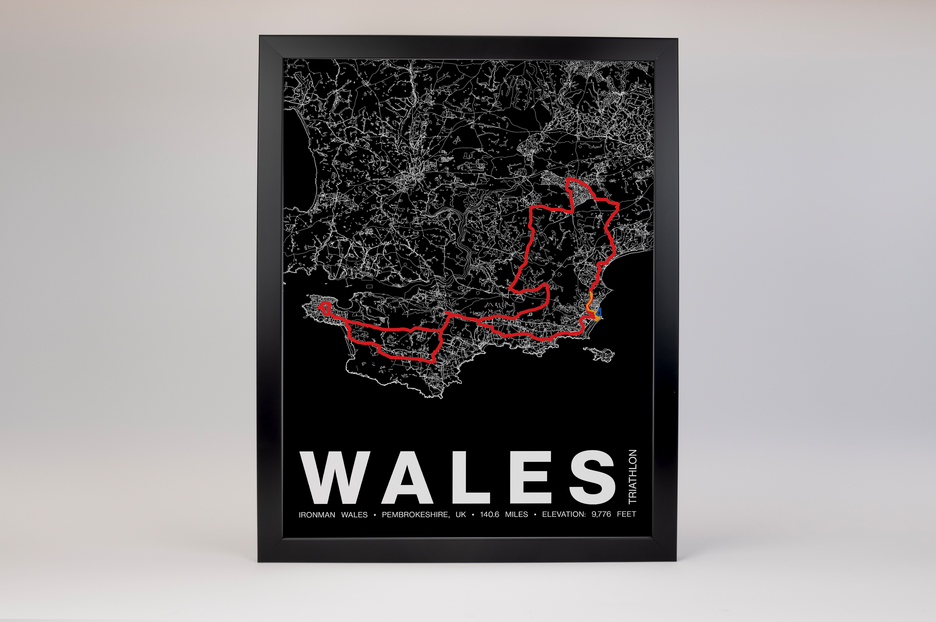 Ironman 140.6 Wales Poster - Grid Style
